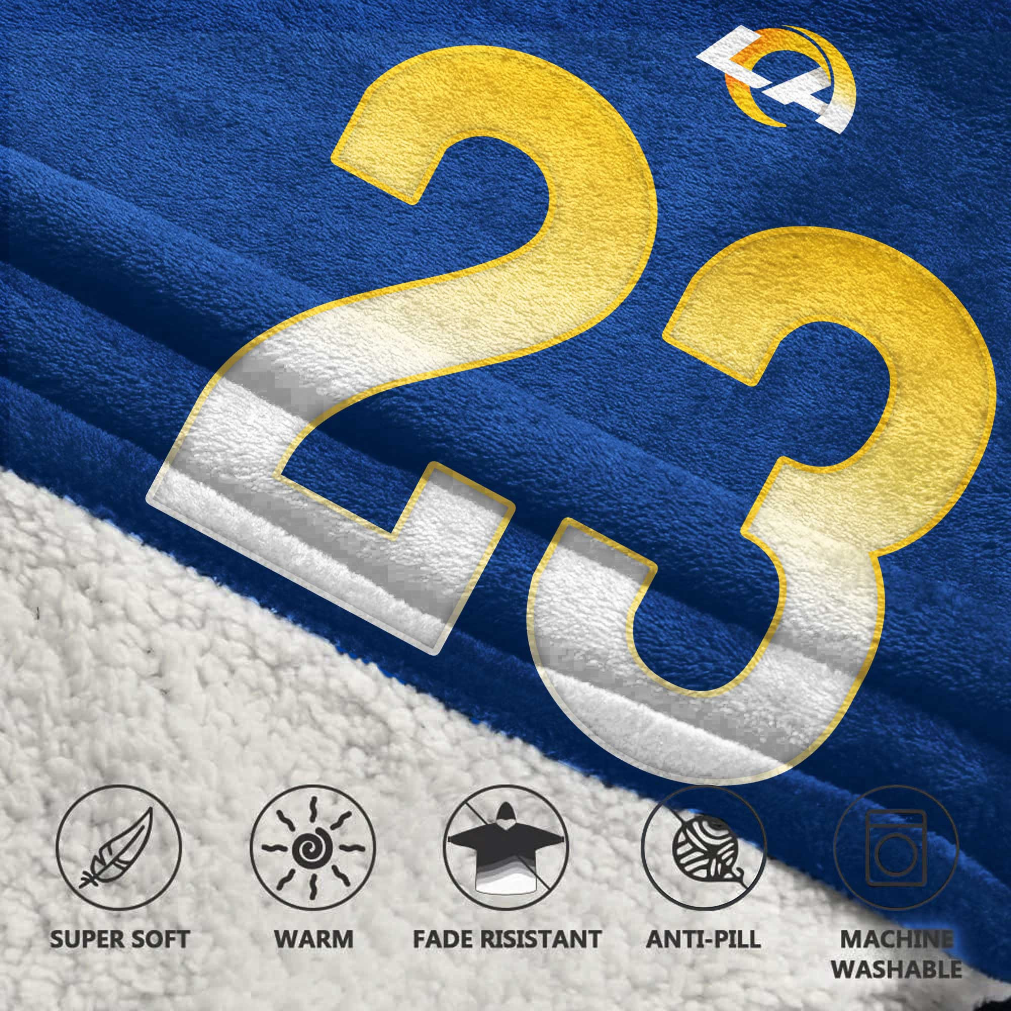 Adult 23 Los Angeles Football Unisex Blanket Hoodie