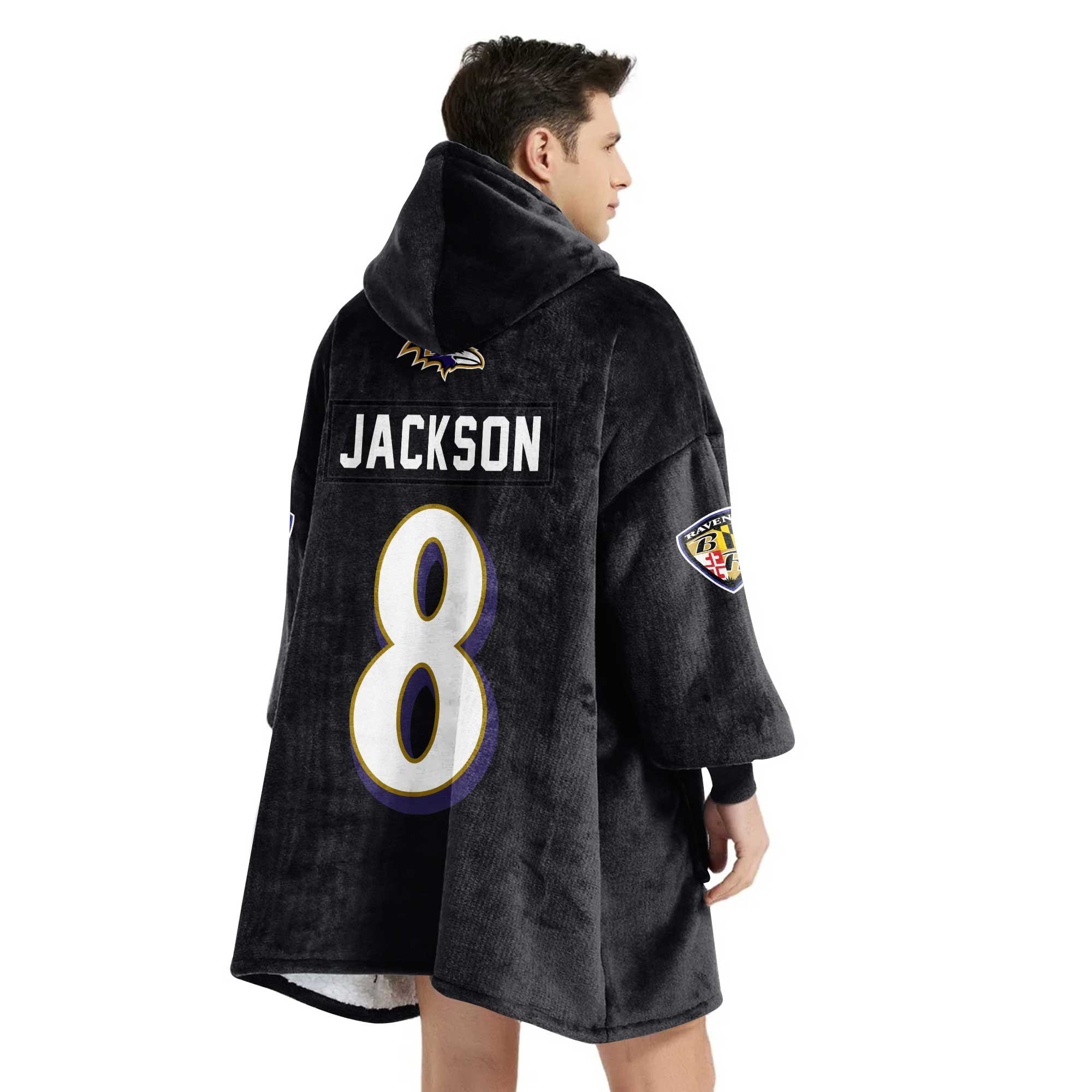 Adult 8 Baltimore Football Unisex Blanket Hoodie