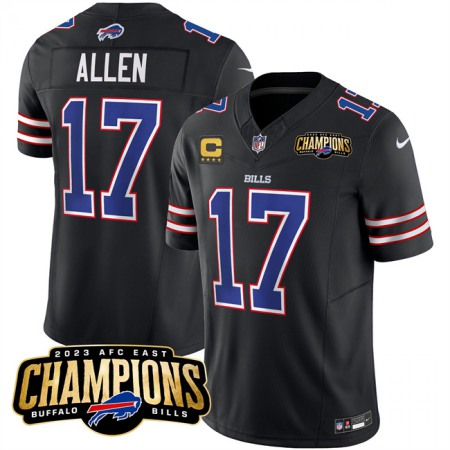 Men's Buffalo Bills #17 Josh Allen 2023 AFC East Champions With 4-star C Ptach Stitched Jersey