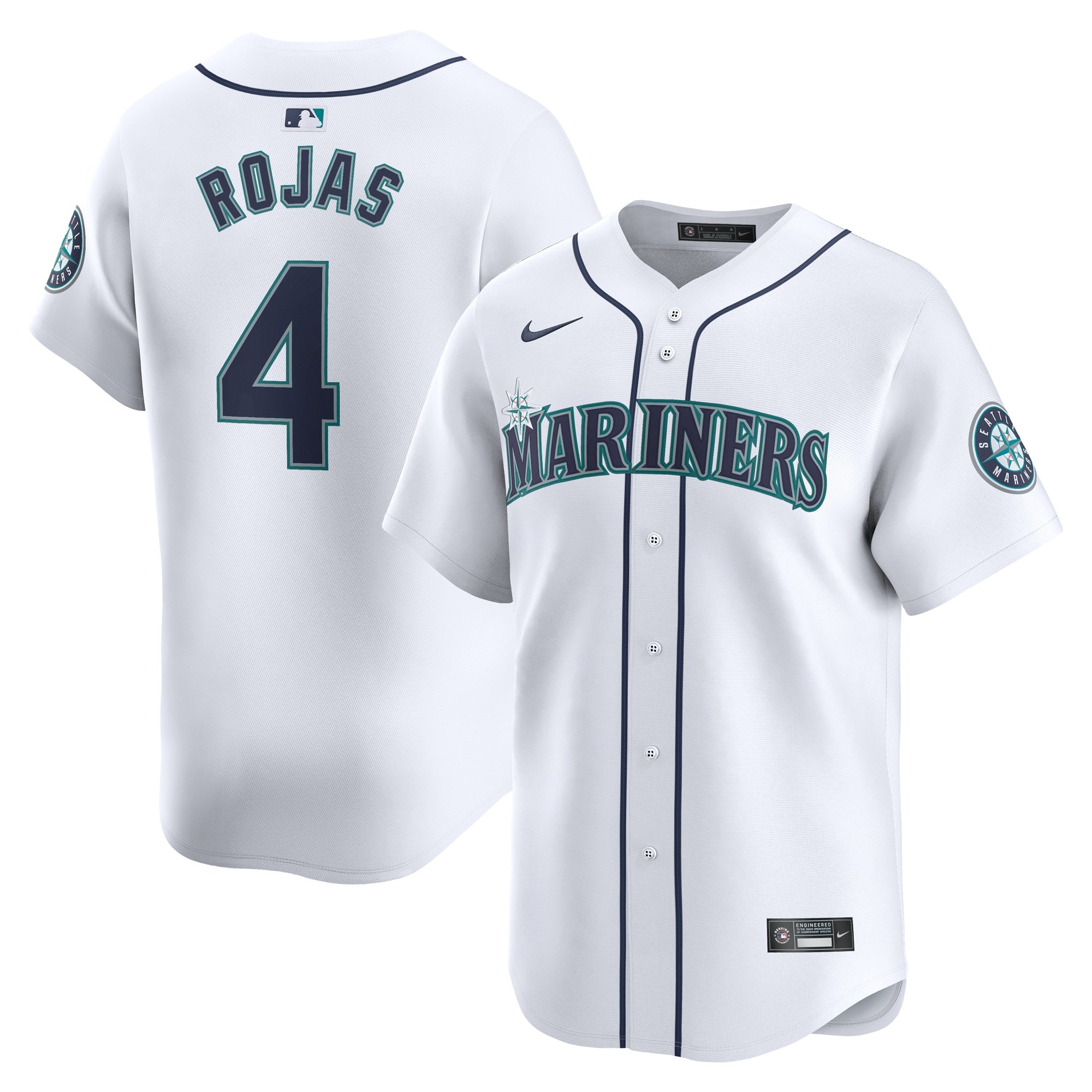 Men's Seattle Mariners Josh Rojas  White Home Limited Player Jersey
