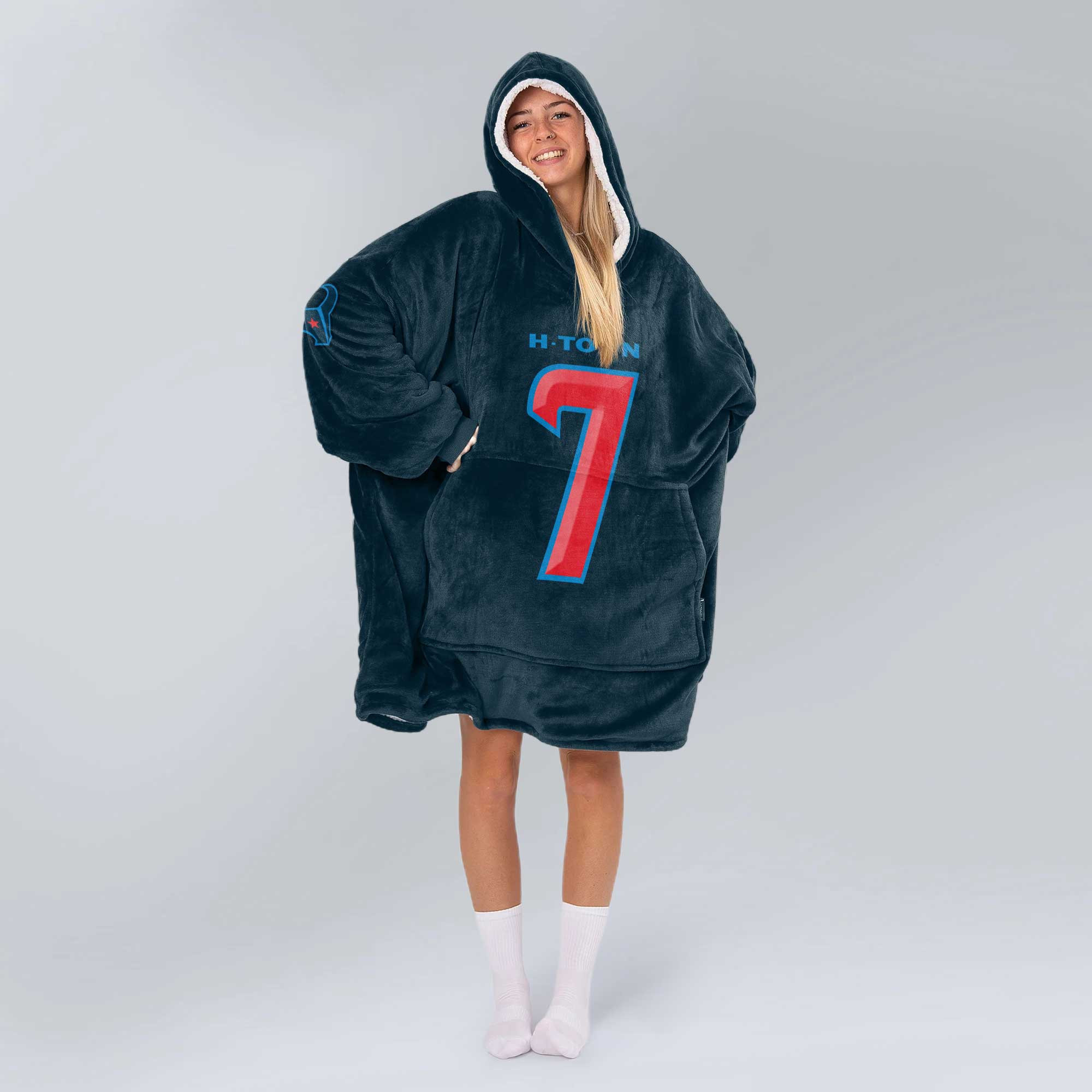 Adult C.S 7 Houston Football Unisex Blanket Hoodie