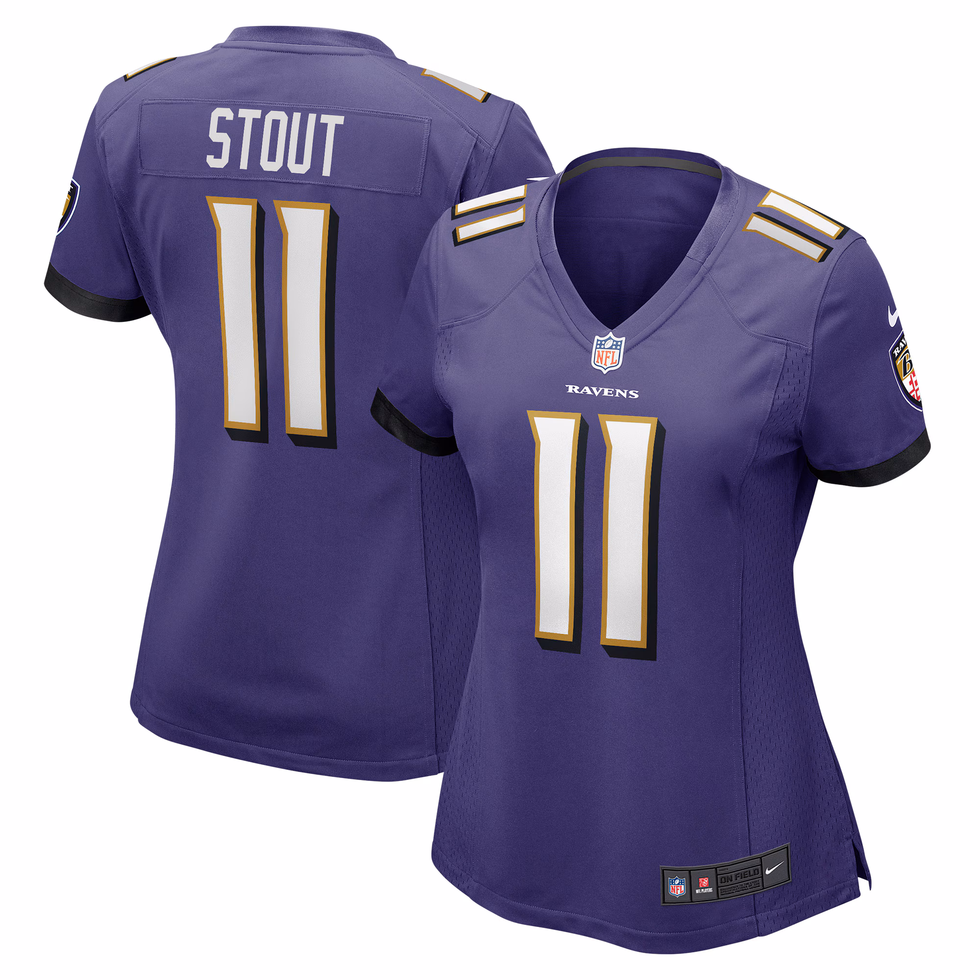 Stout Baltimore Ravens Women's Player Game Jersey - Purple