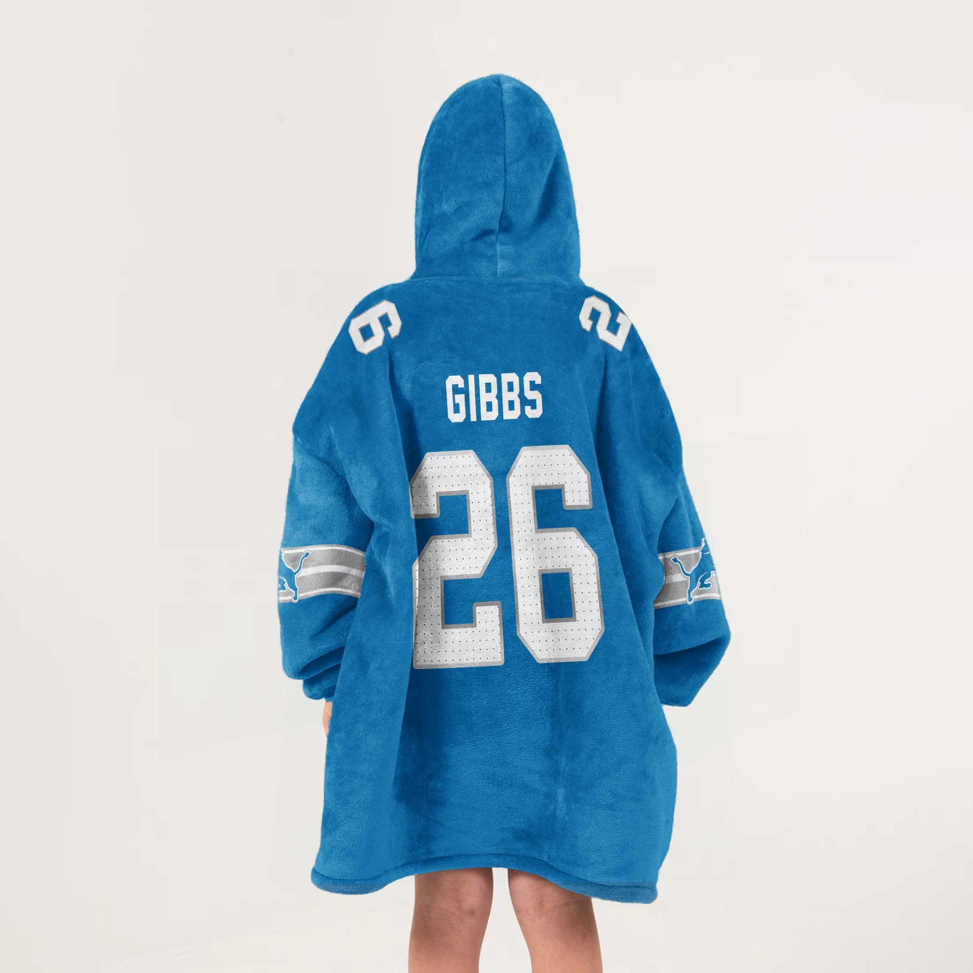 Adult 26 Detroit Lions Football Unisex Blanket Hoodie