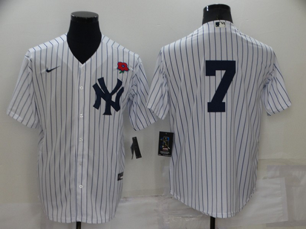 Men's  New York Yankees #7 Mickey Mantle White Cool Base MLB Stitched Jersey