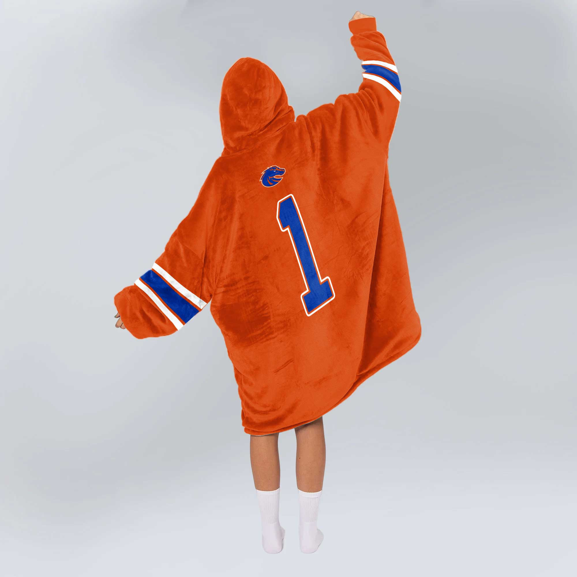 Adult #1 Boise State Football Unisex Blanket Hoodie