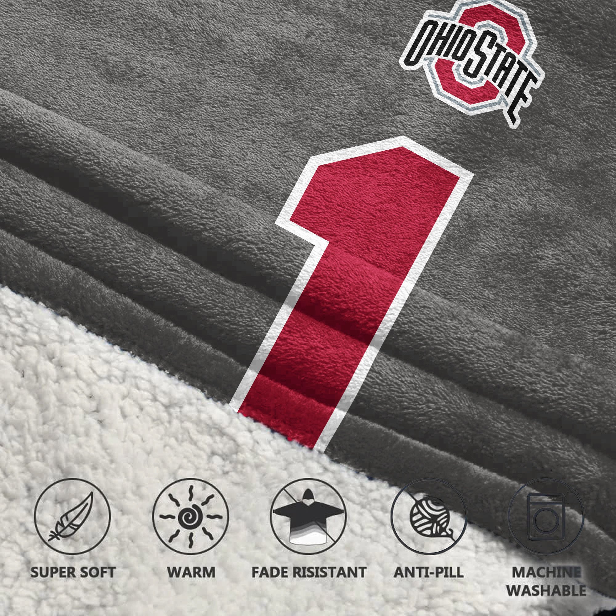 Adult 1 Ohio State Football Unisex Blanket Hoodie