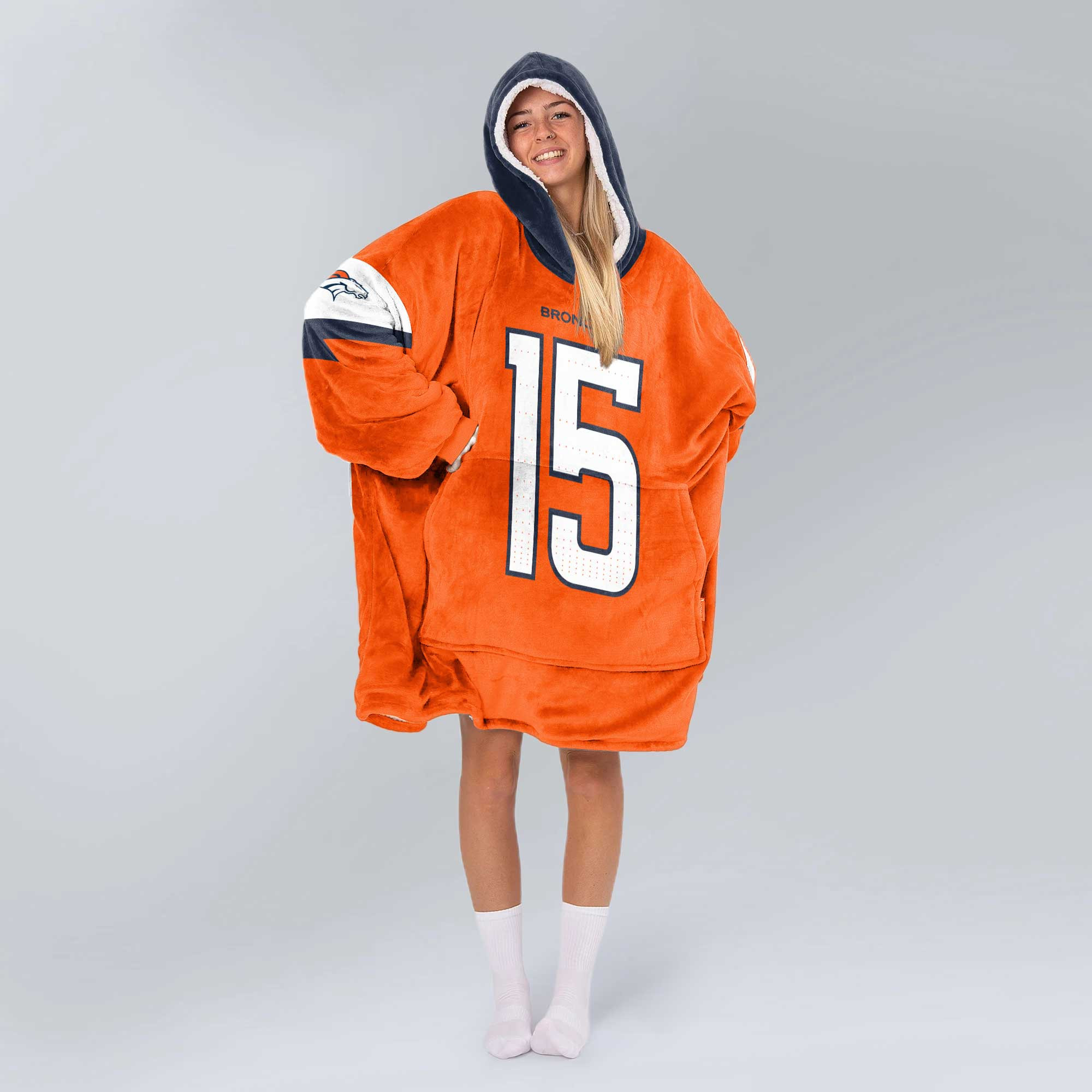 Adult N.B 15 Denver Football Unisex Blanket Hoodie