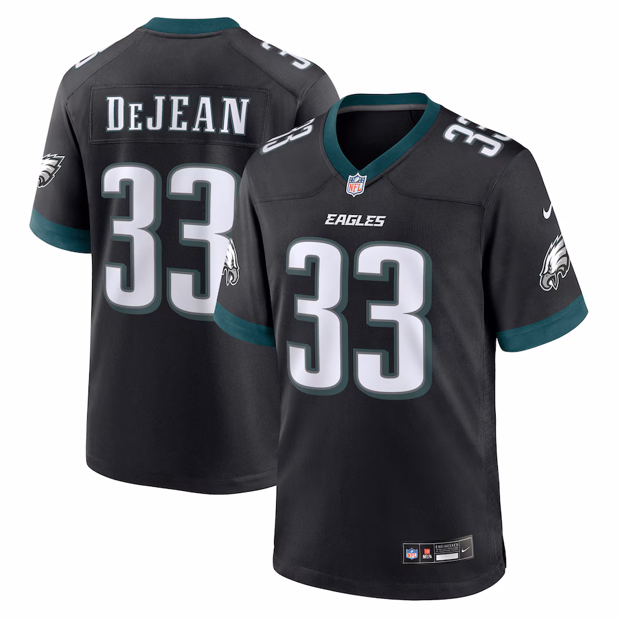Men's Philadelphia Eagles #33 Cooper DeJean Black Alternate Player Game Jersey