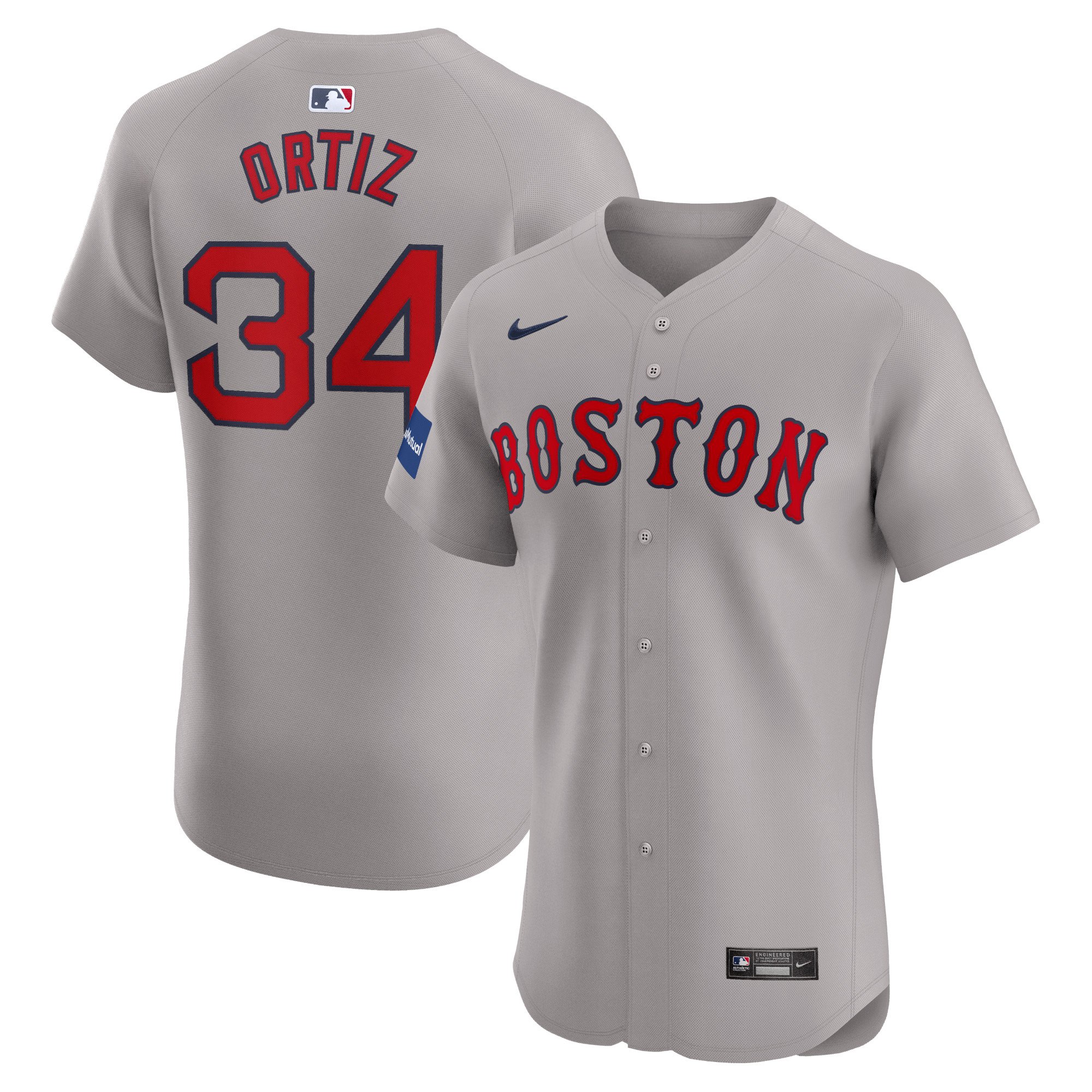 Men's Boston Red Sox David Ortiz  Gray Road Elite Player Jersey
