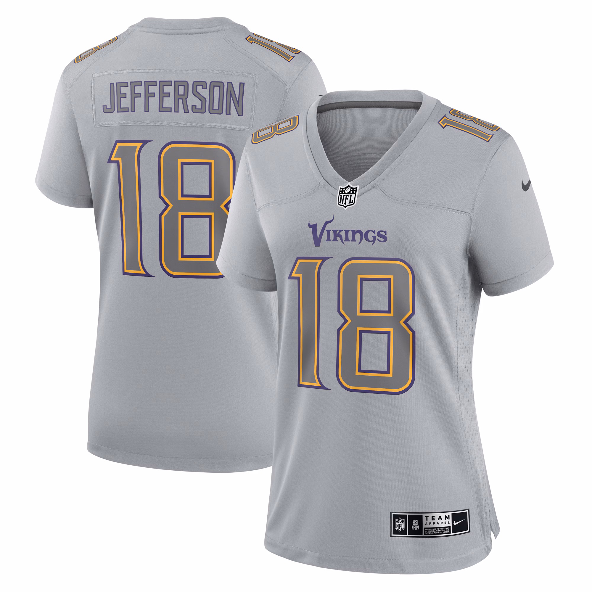Justin Jefferson Minnesota Vikings Women's Atmosphere Fashion Game Jersey - Gray