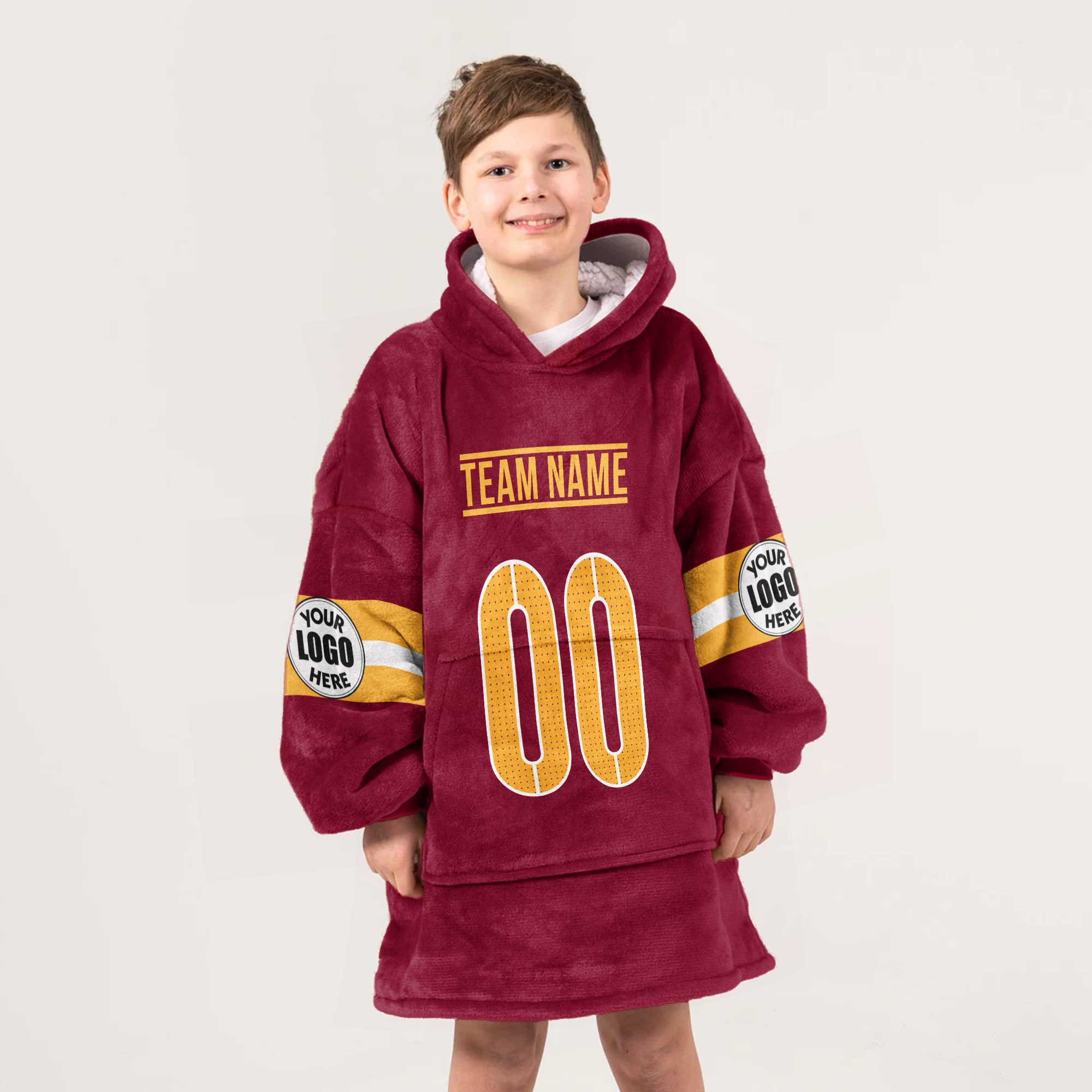 Adult Custom Blanket Hoodie Washington Inspired Color