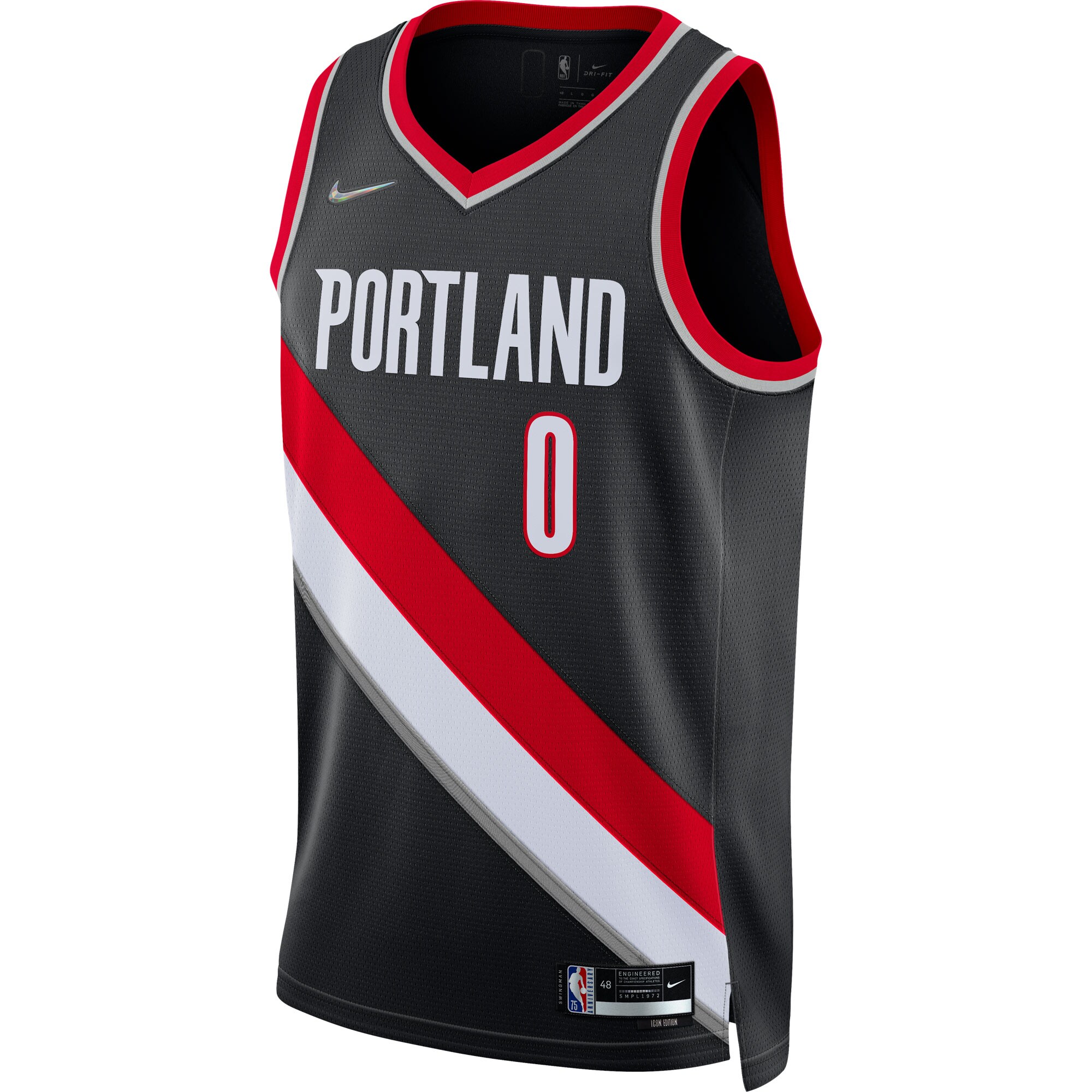Damian Lillard Portland Trail Blazers 2021/22 Diamond Swingman Jersey - Icon Edition - Black