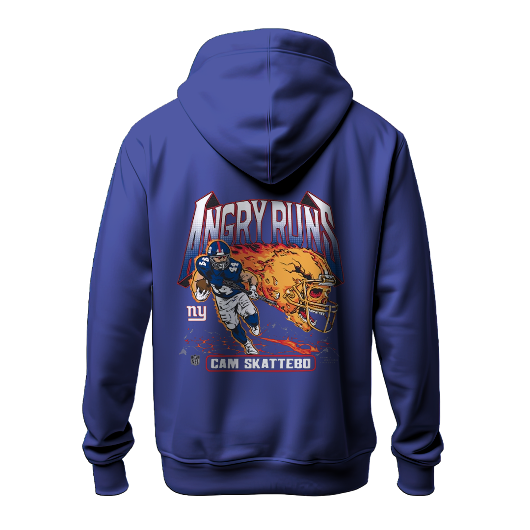 Cam Skattebo #44 New York Giants 2025 Blue Gridiron Hoodie – Fan Edition