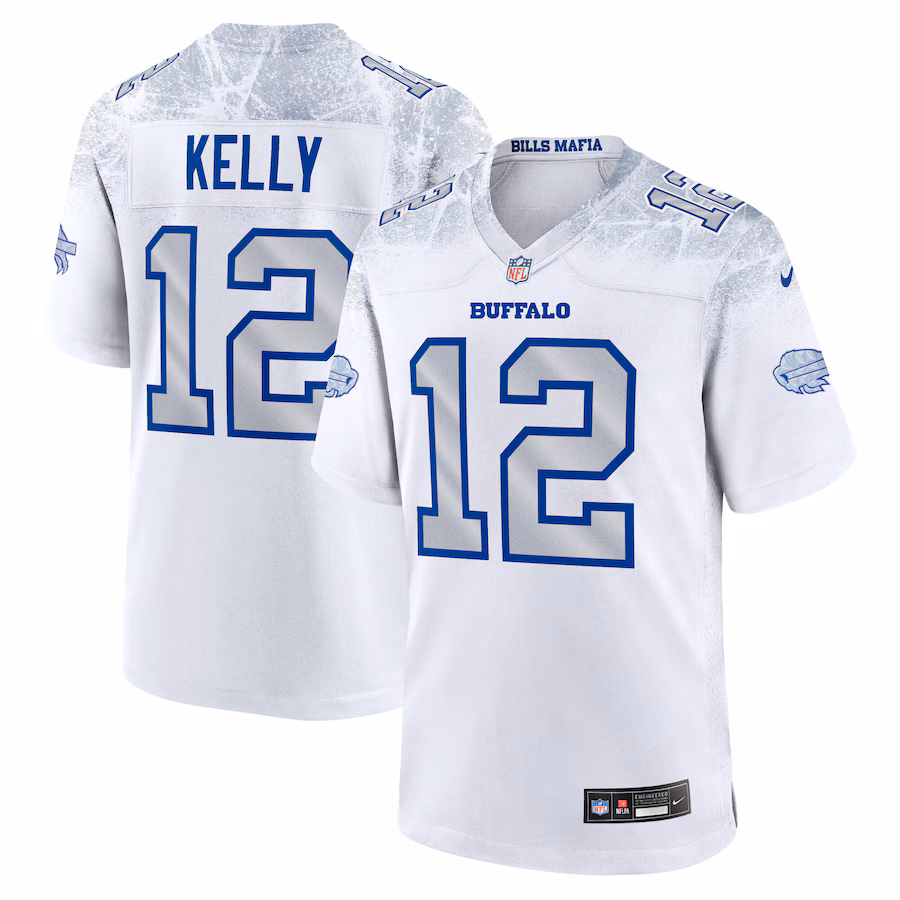 Jim Kelly #12 Buffalo Bills 2025 Rivalries Collection Retired Player Game Jersey - White