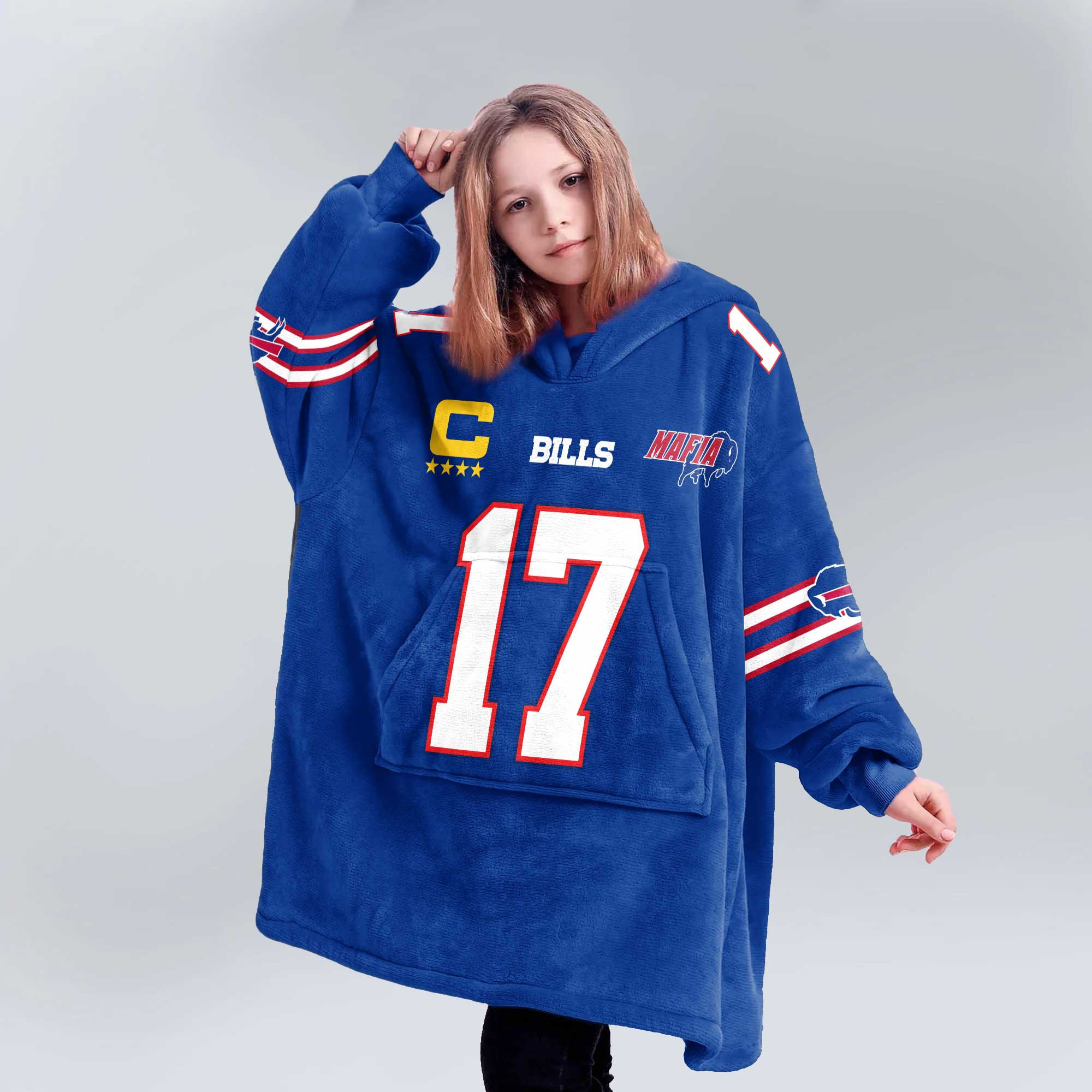 Adult Mafia 17 Buffalo Football Unisex Blanket Hoodie