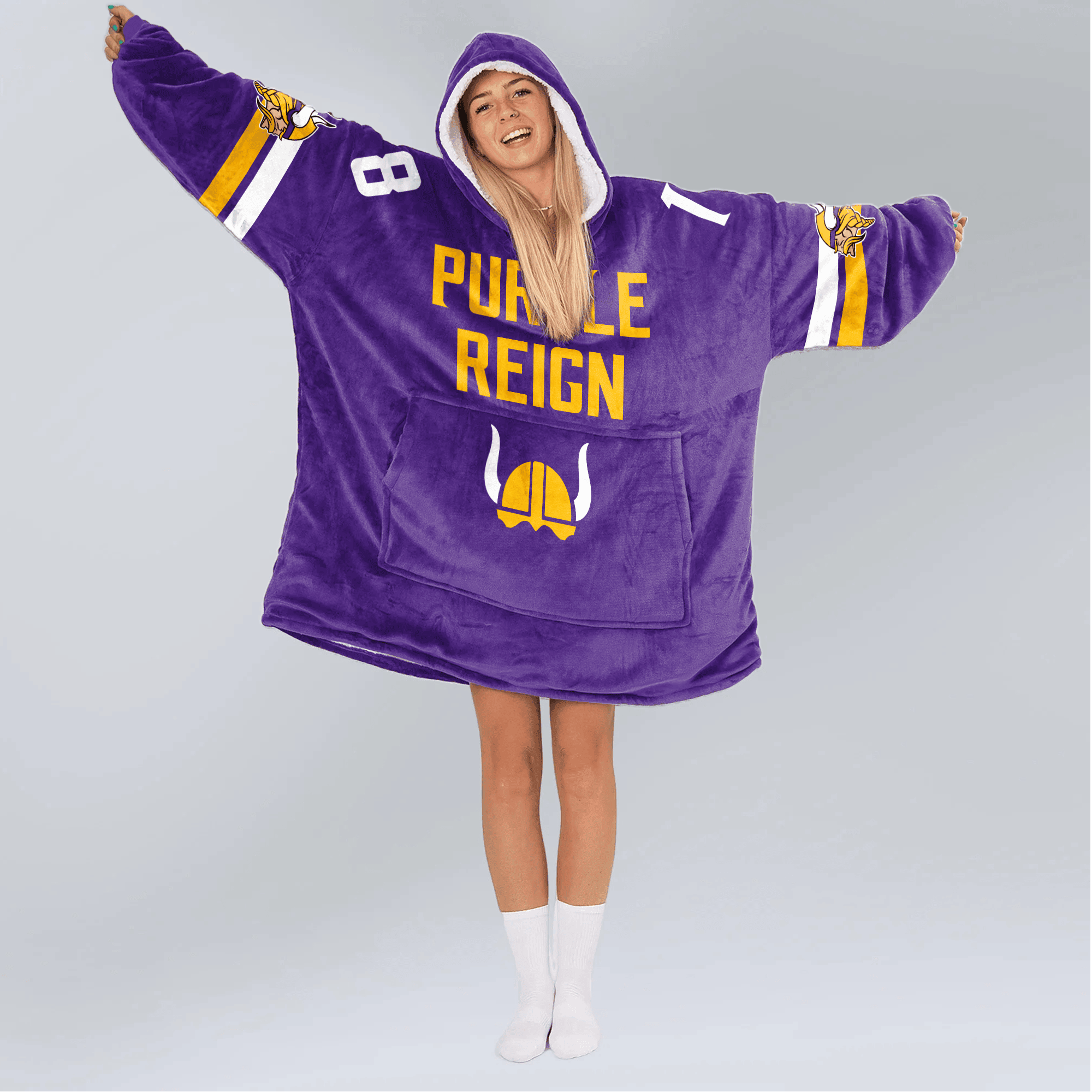 Adult 18 Minnesota Football Unisex Blanket Hoodie