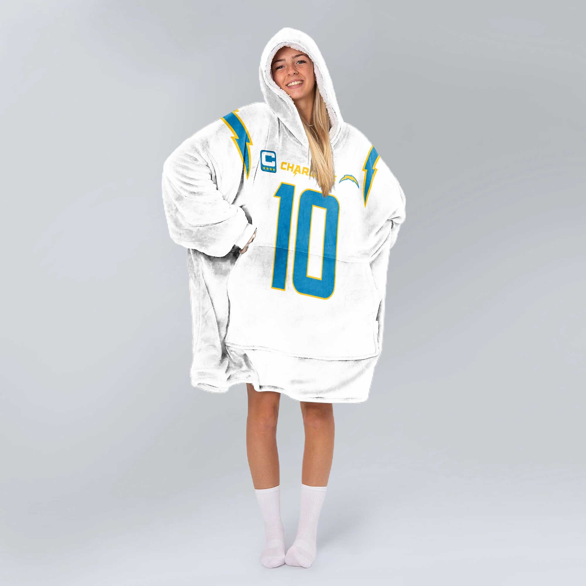 Adult Captain 10 Los Angeles Football Unisex Blanket Hoodie