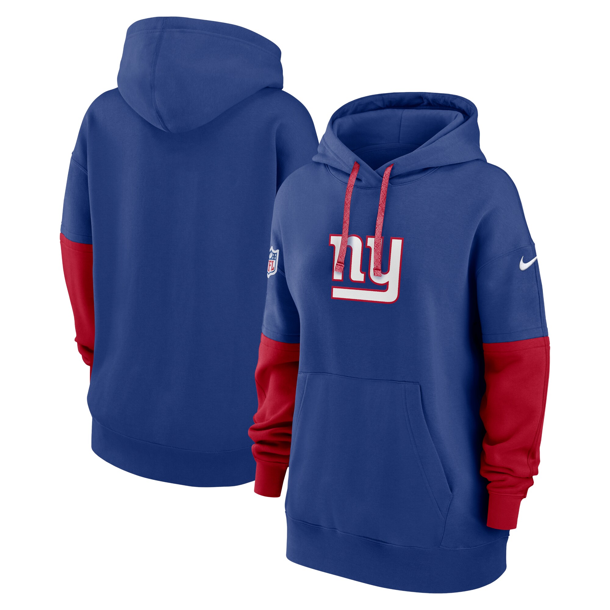New York Giants Women's 2024 Sideline Essential Fleece Pullover Hoodie - Royal