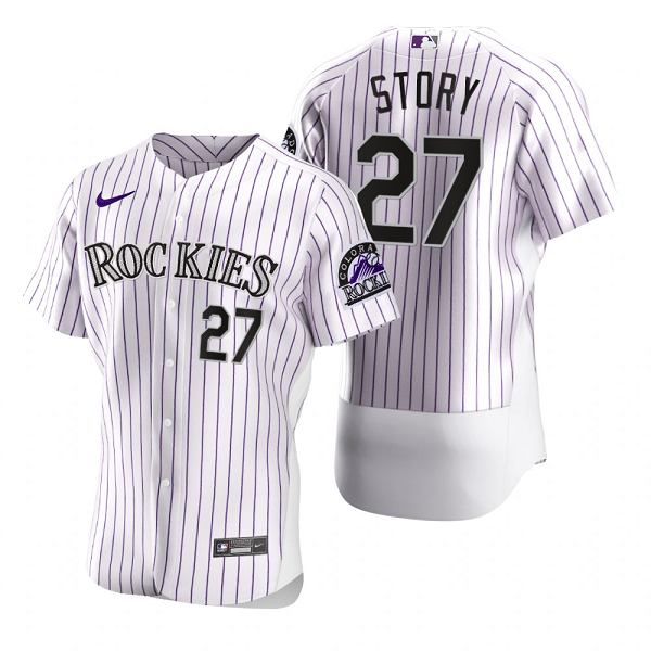 Men's Colorado Rockies Trevor Story  White 2020 Jersey