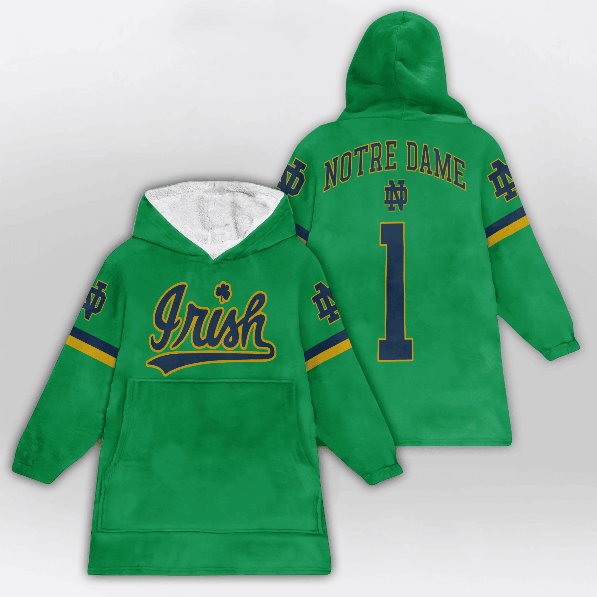 Adult 1 Notre Dame Football Unisex Blanket Hoodie