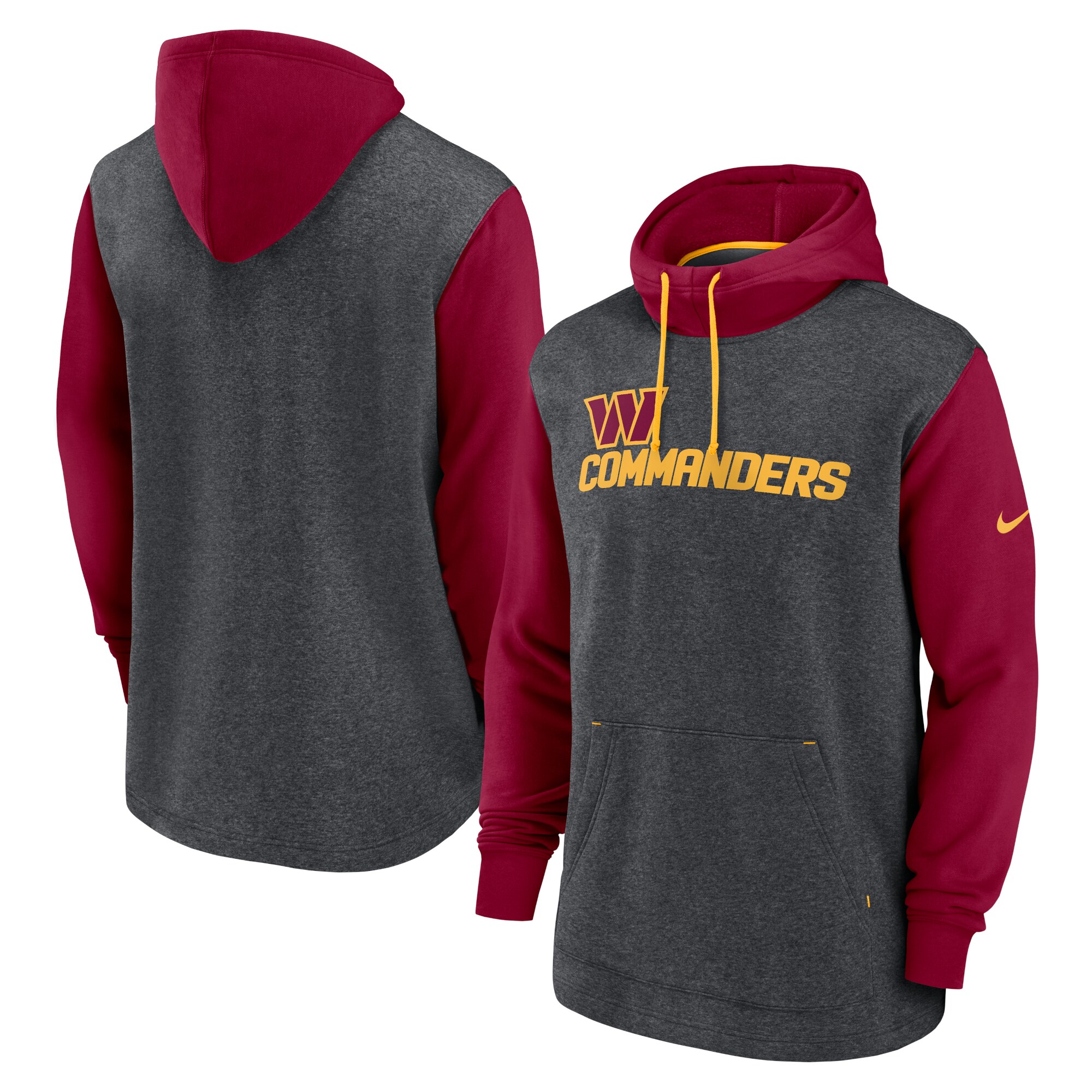 Washington Commanders Surrey Legacy Pullover Hoodie - Heathered Charcoal/Burgundy