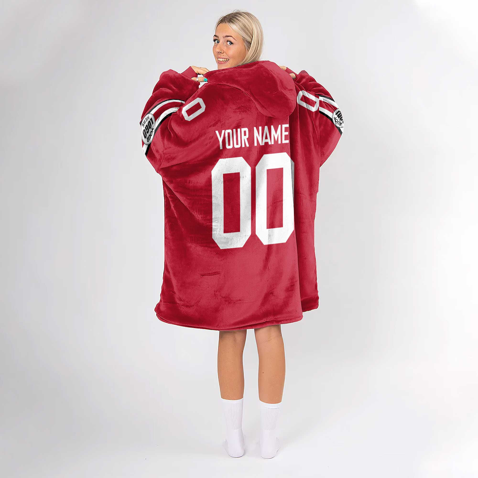 Adult Custom Blanket Hoodie Ohio State Inspired Color