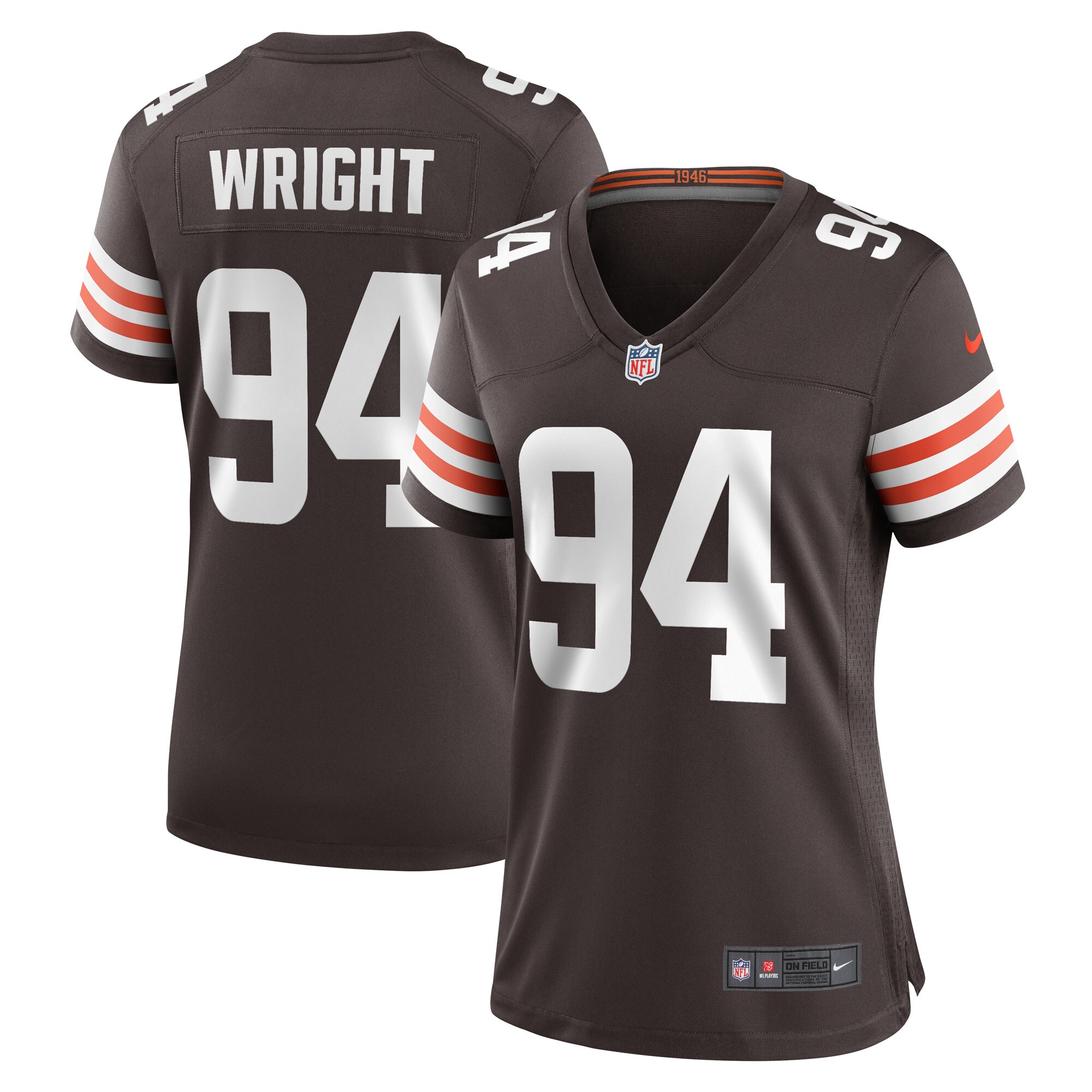 Alex Wright Cleveland Browns  Women's Game Player Jersey - Brown