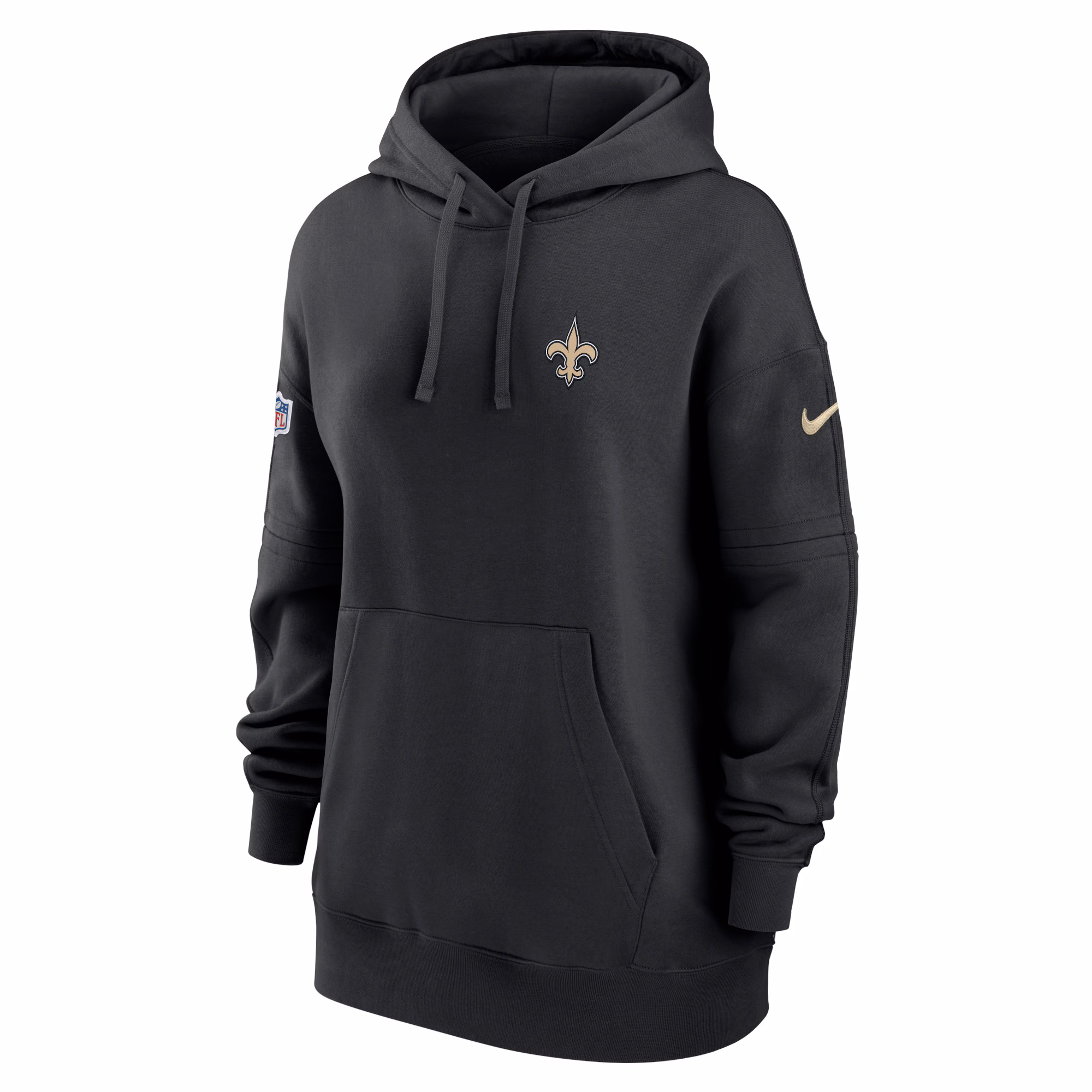 New Orleans Saints Women's 2023 Sideline Club Fleece Pullover Hoodie - Black