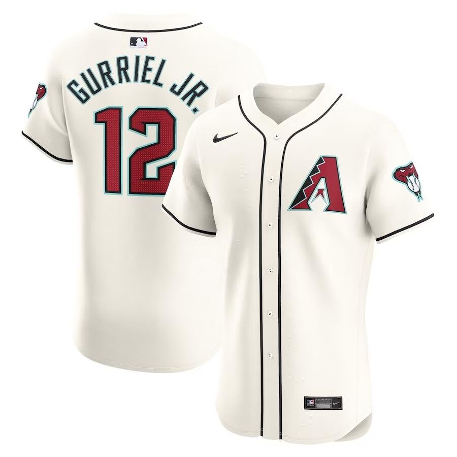 Men's  #12 Lourdes Gurriel Jr. White Arizona Diamondbacks Home Elite Player Jersey