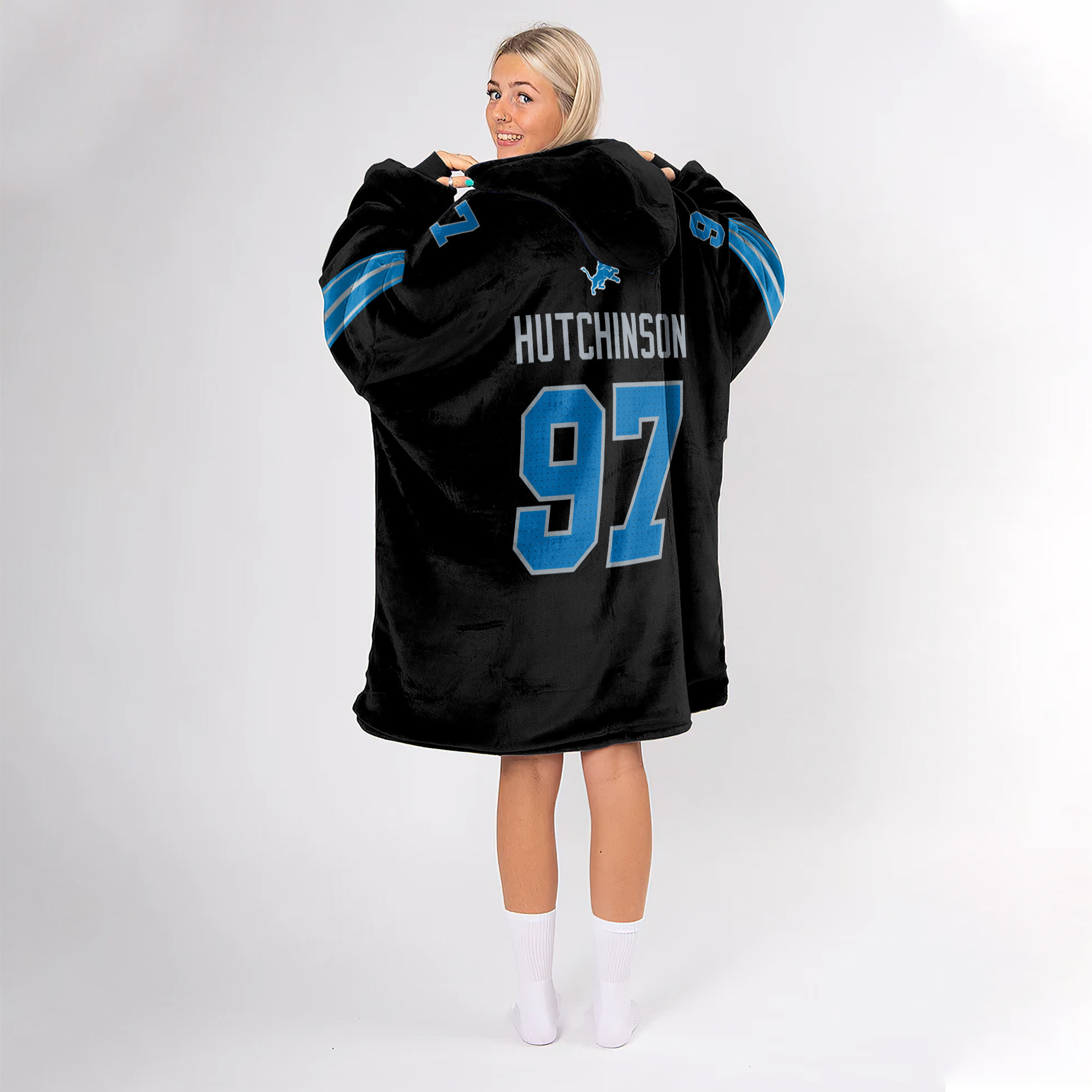 Adult 97 Detroit Lions Football Unisex Blanket Hoodie