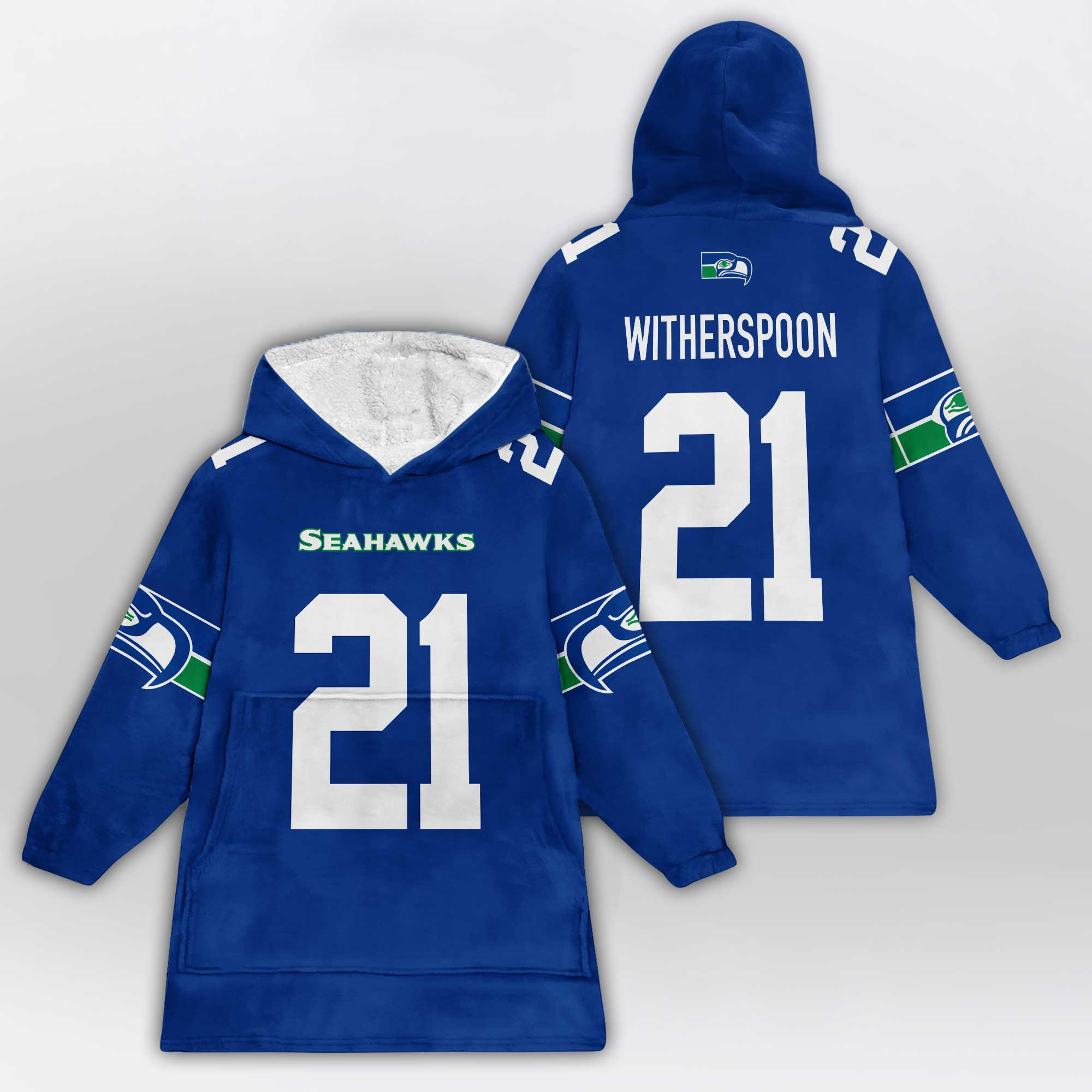 Adult 21 Seattle Football Unisex Blanket Hoodie