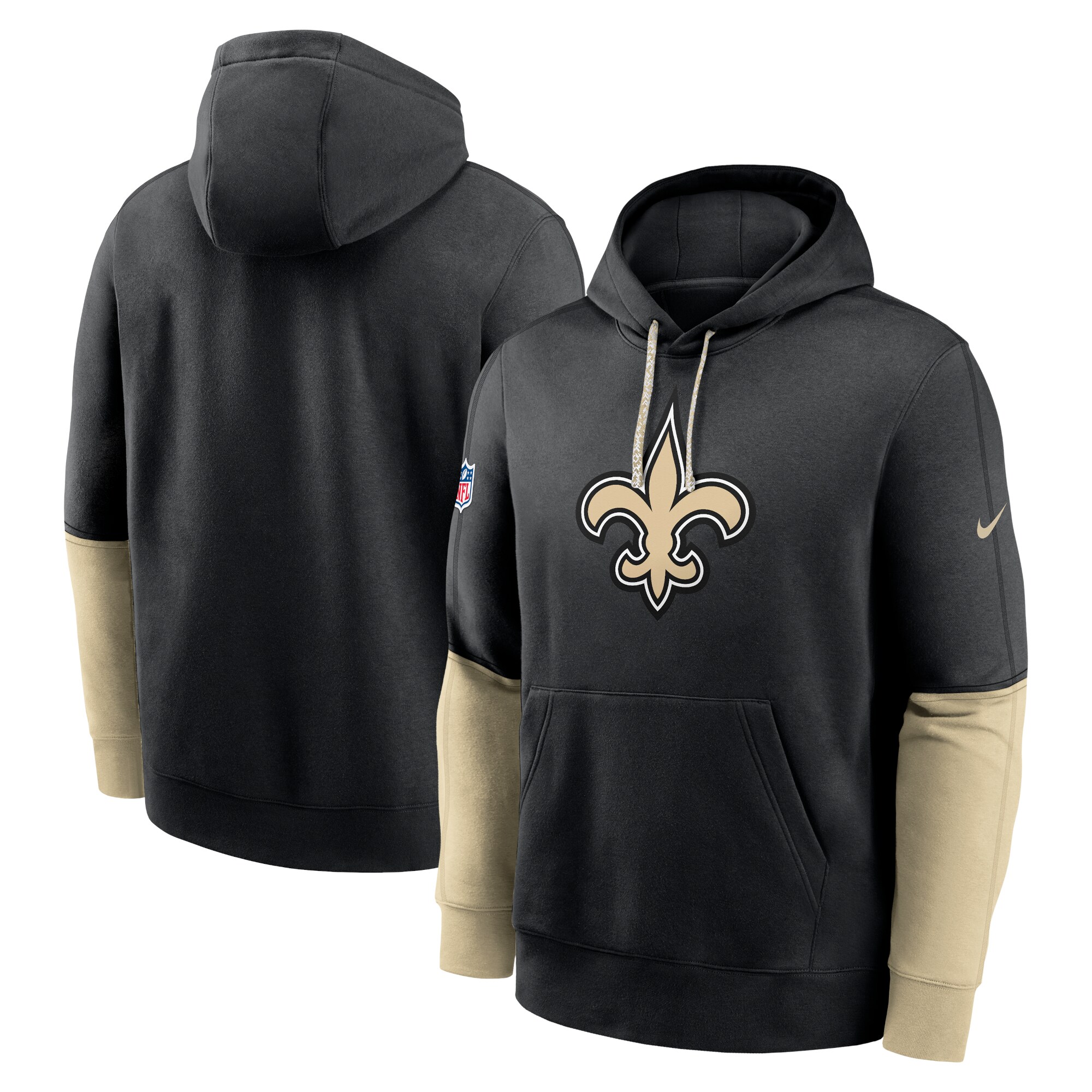 New Orleans Saints 2024 Sideline Club Pullover Hoodie - Black
