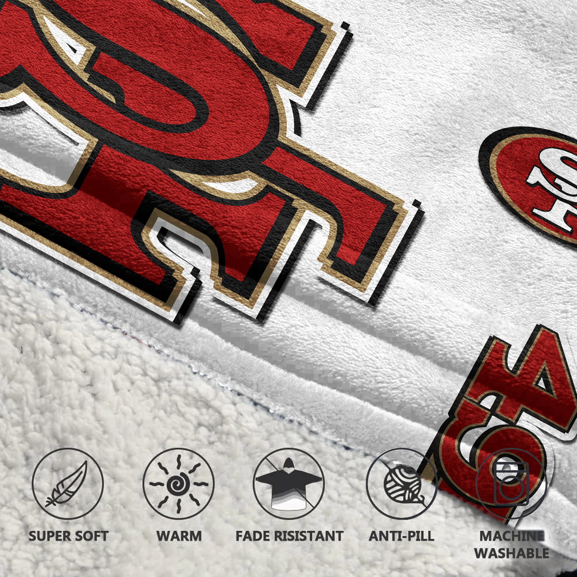Adult San Francisco 49ers Football Unisex Blanket Hoodie