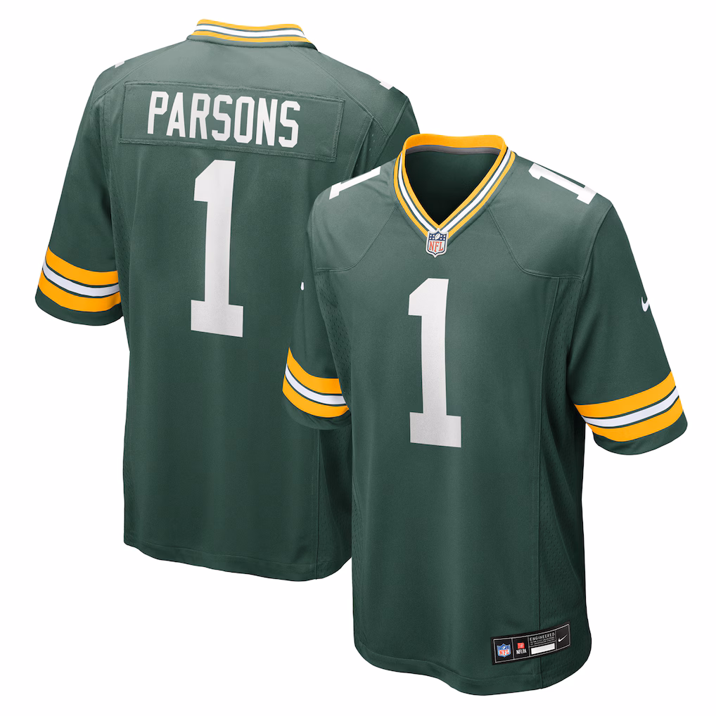 Men's Micah Parsons #1 Green Bay Packers Home Game Jersey-Green