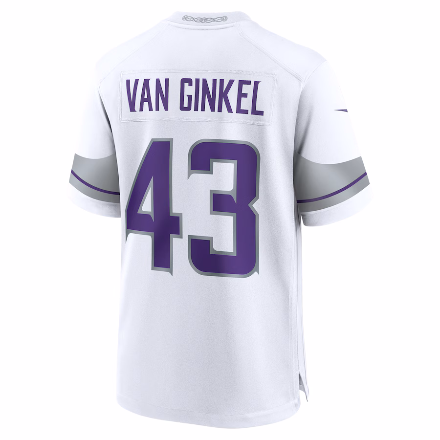 Men's Andrew Van Ginkel #43 White Minnesota Vikings Alternate Game Jersey
