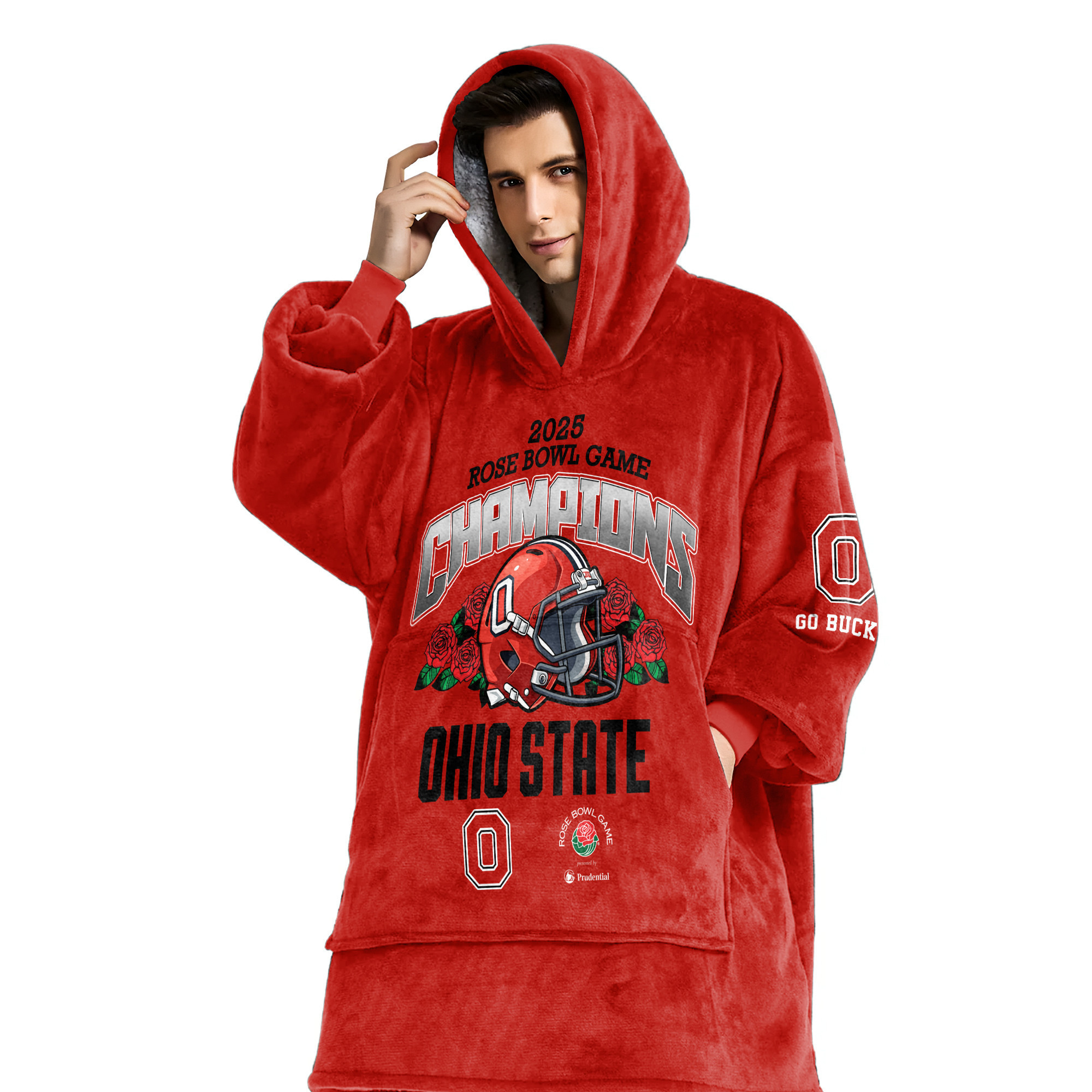 Adult Champions Ohio State Football Unisex Blanket Hoodie