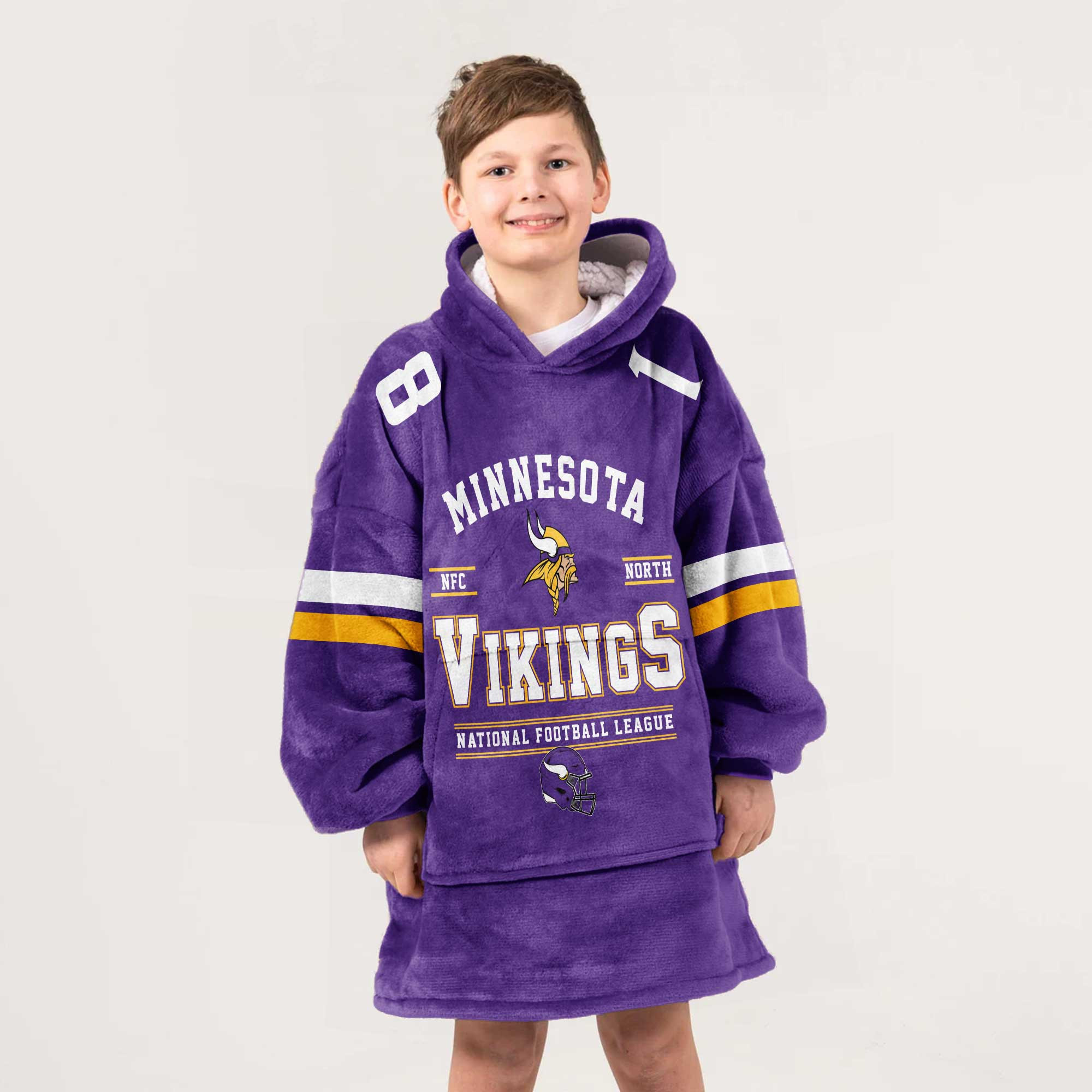Adult JJ 18 Minnesota Football Unisex Blanket Hoodie