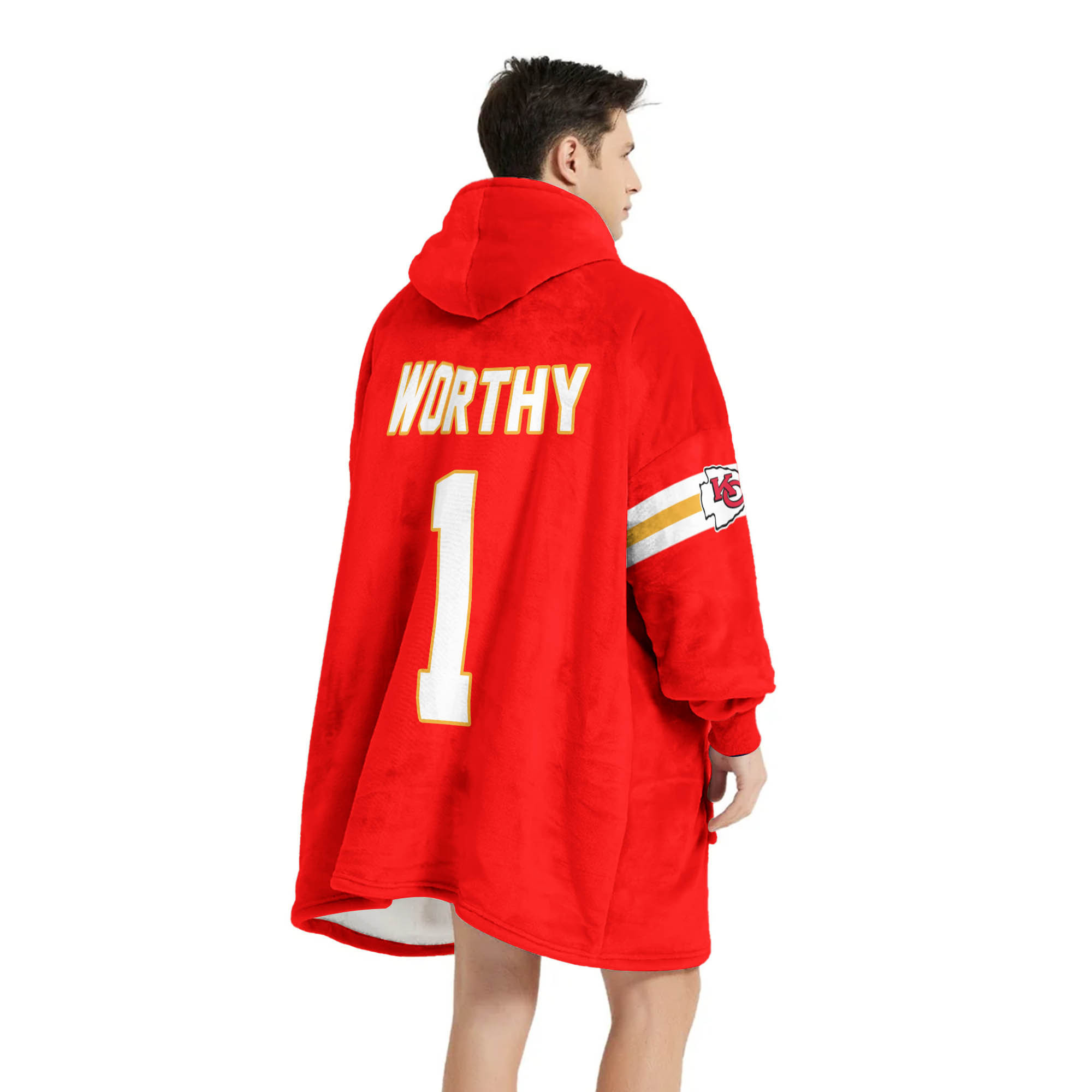 Adult 1 Kansas City Football Unisex Blanket Hoodie