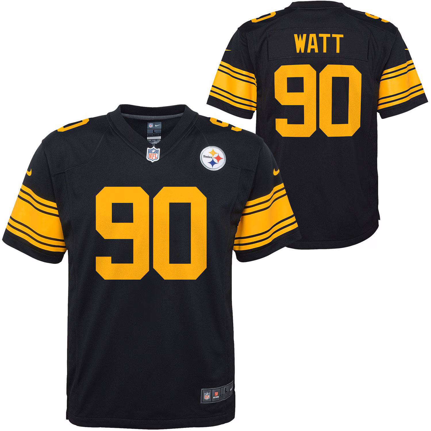 T.J. Watt Pittsburgh Steelers Youth Game Jersey - Black