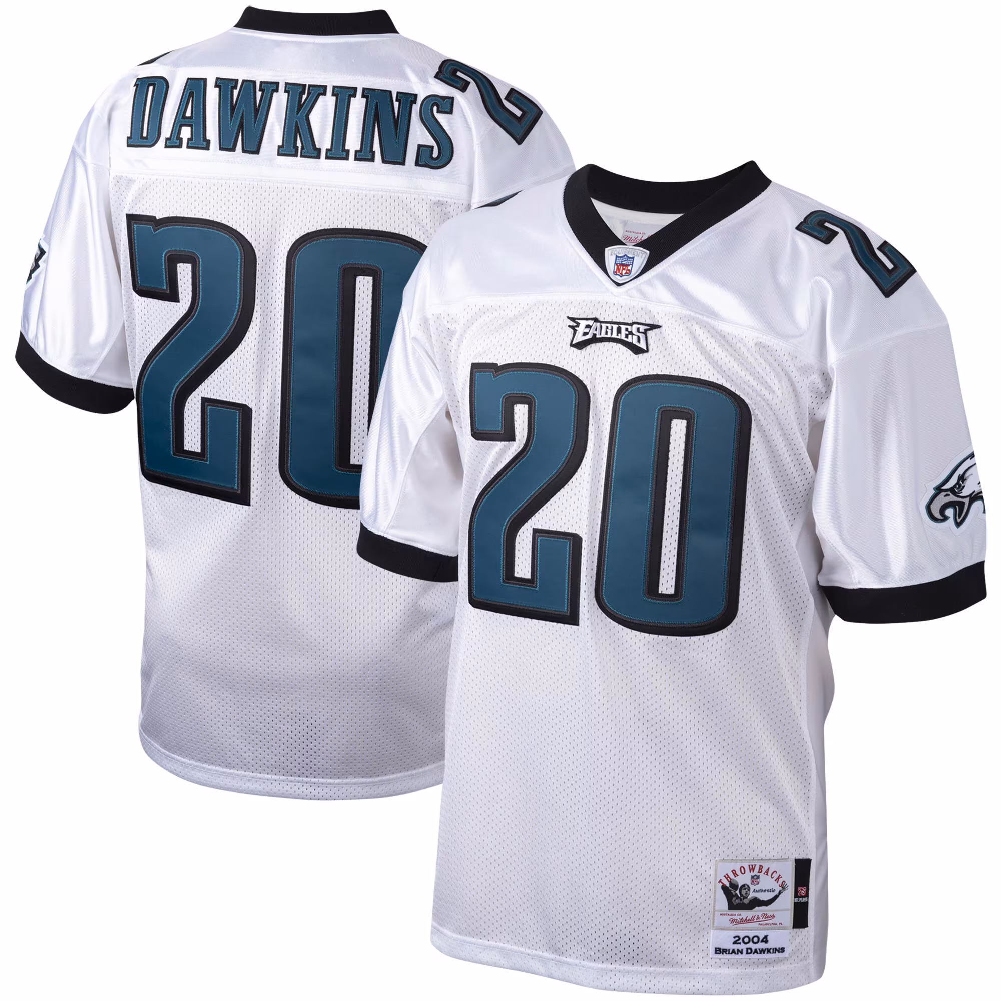 Brian Dawkins #20 Philadelphia Eagles 2004 Authentic Throwback Retired Player Jersey - White