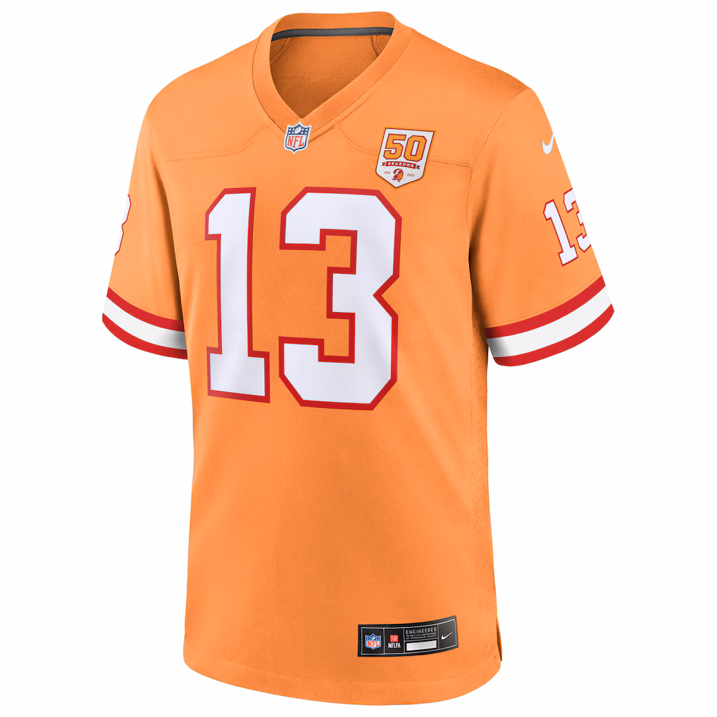 Mike Evans #13 Tampa Bay Buccaneers 50th Season Game Jersey - Creamsicle