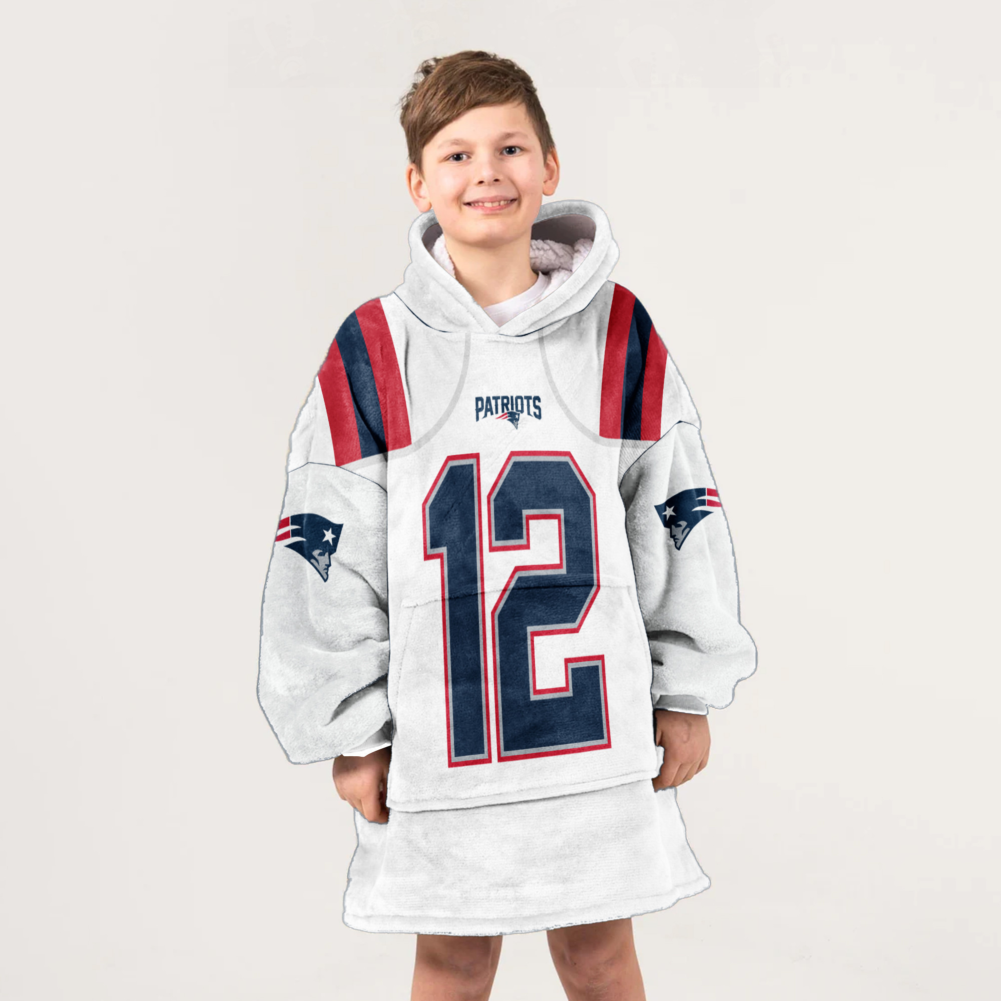 Adult TB 12 New England Football Unisex Blanket Hoodie
