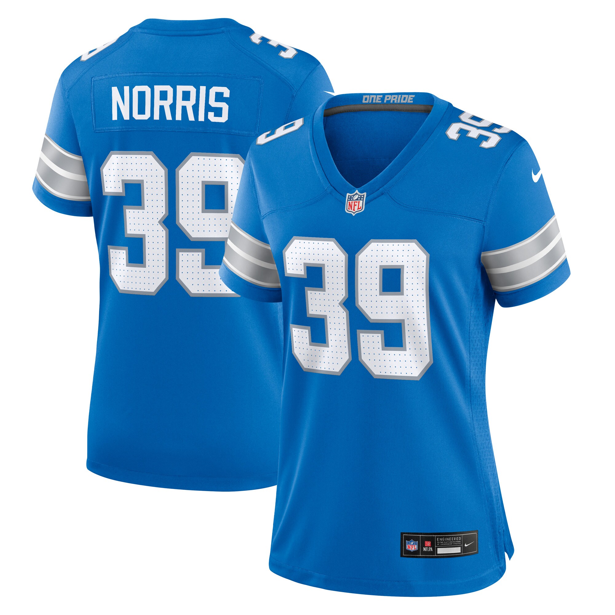 Morice Norris Detroit Lions Women's Game Jersey -  Blue