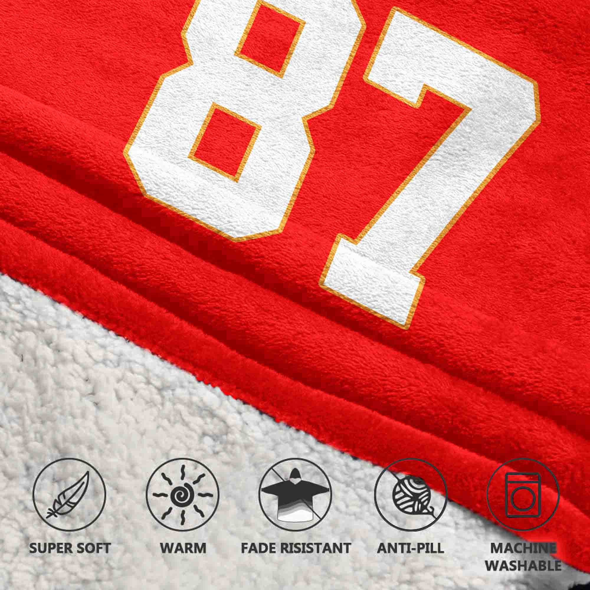 Adult T.K 87 Kansas City Football Unisex Blanket Hoodie