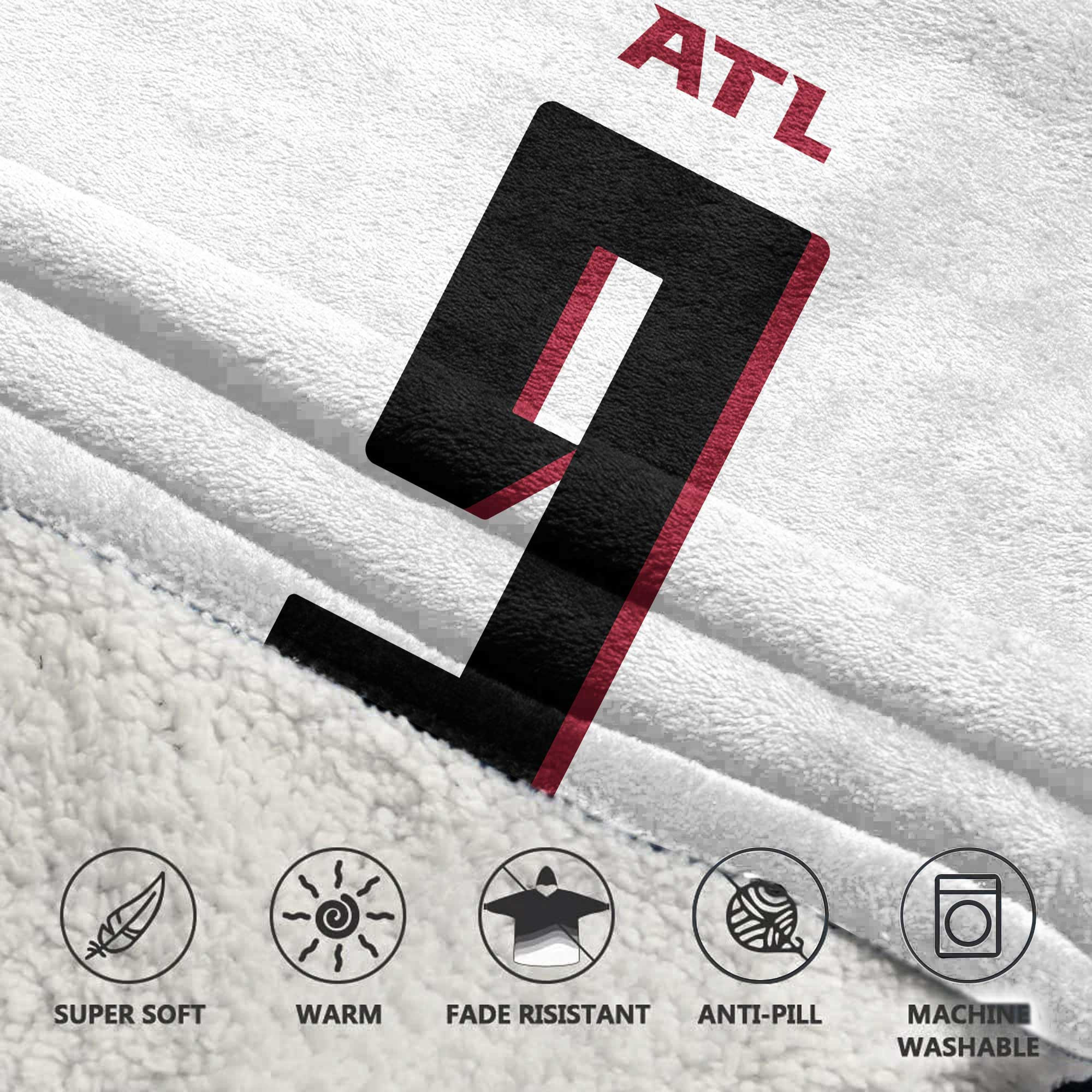 Adult 9 Atlanta Football Unisex Blanket Hoodie