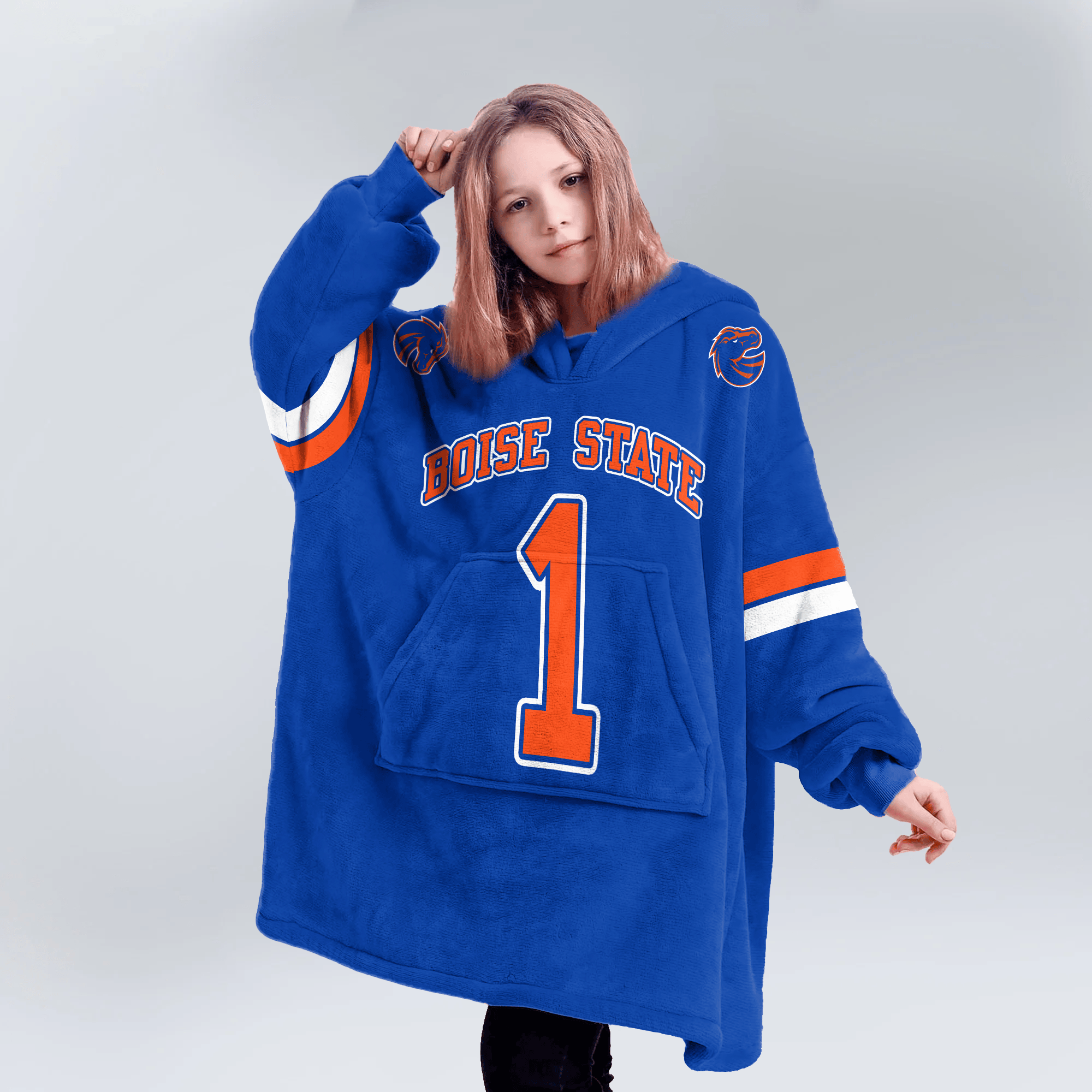 Kid #1 Boise State Football Unisex Blanket Hoodie