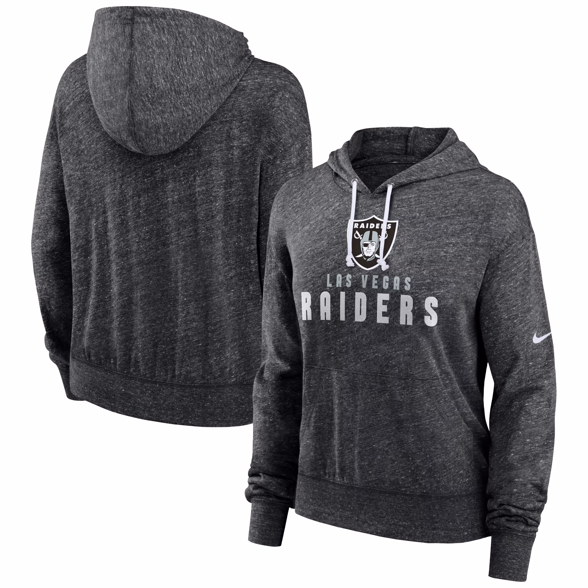 Las Vegas Raiders Women's Gym Vintage Lightweight Hooded Top - Black