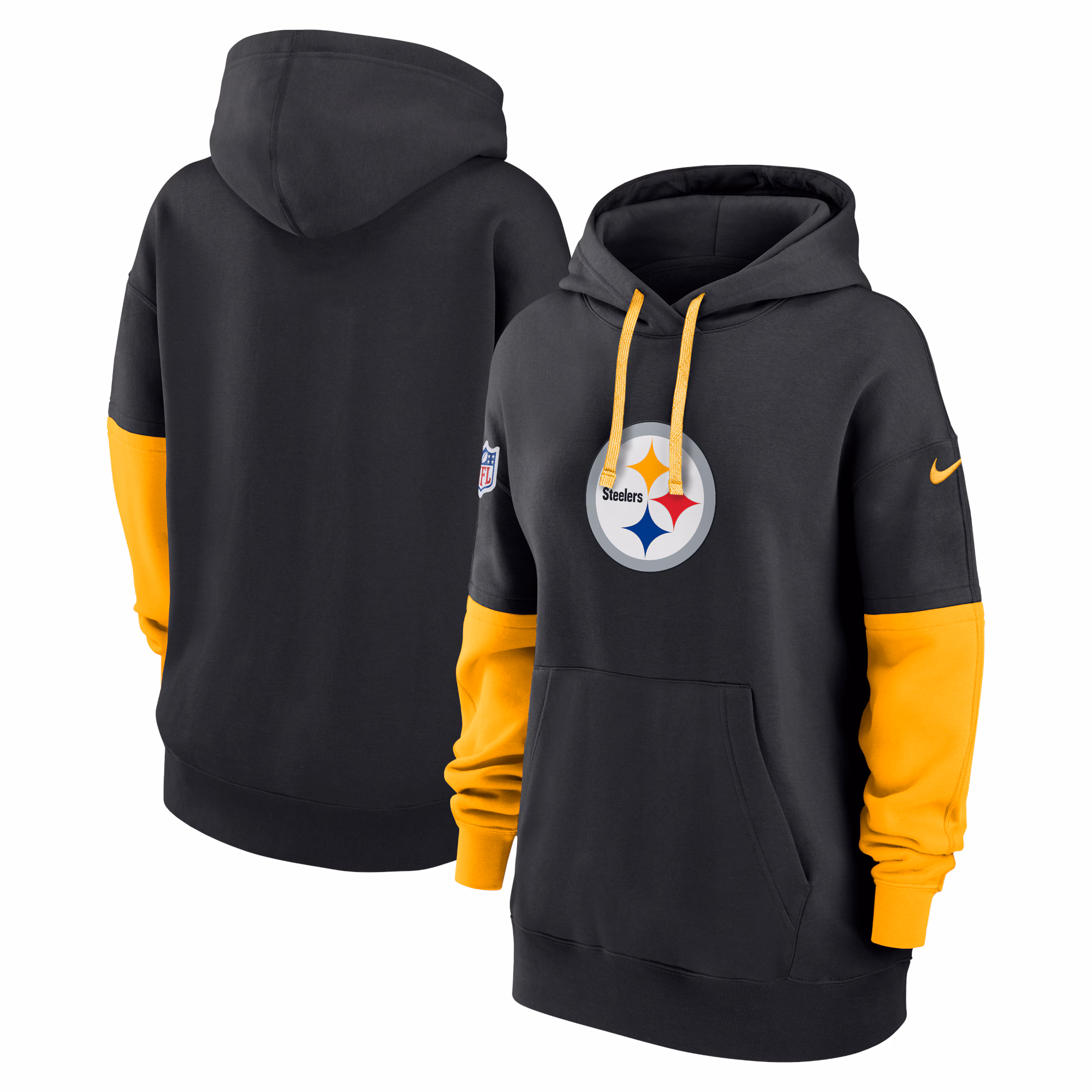 Pittsburgh Steelers Women's 2024 Sideline Essential Fleece Pullover Hoodie - Black