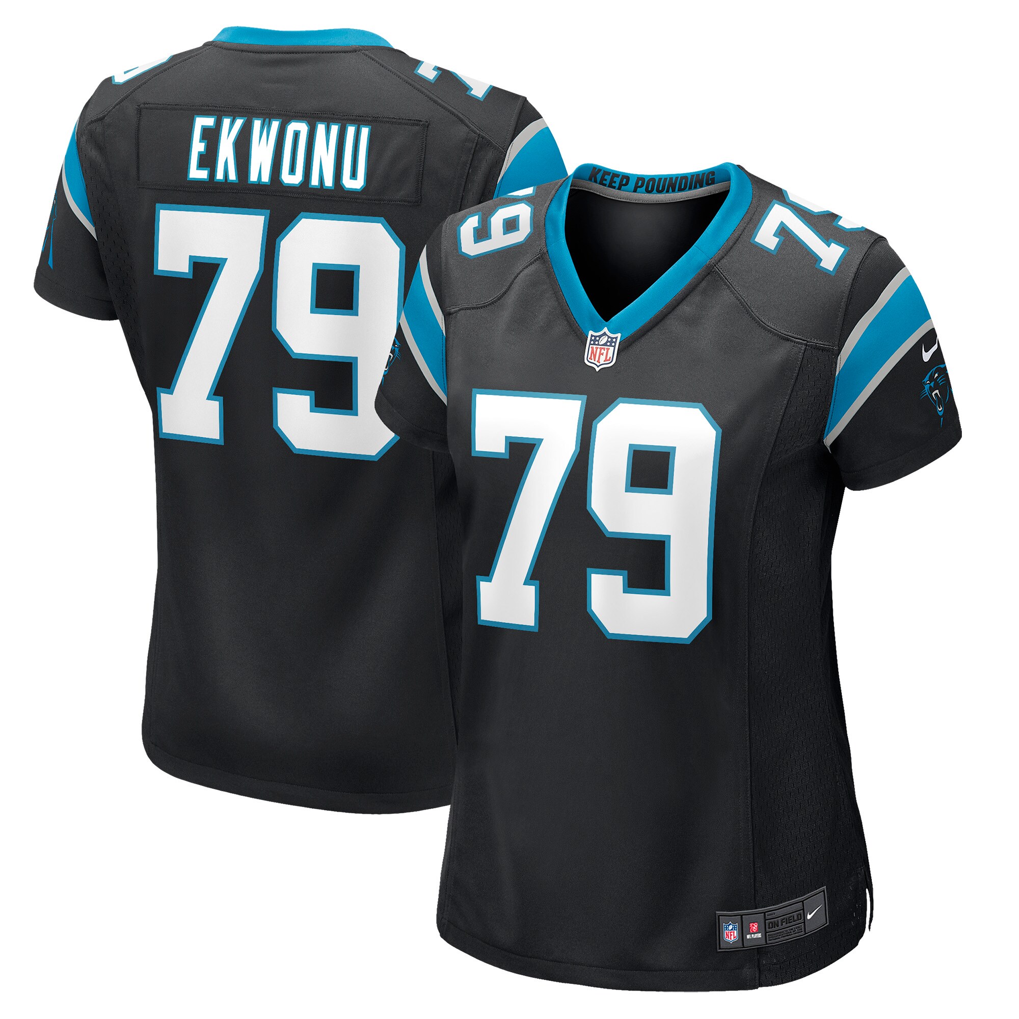Ikem Ekwonu Carolina Panthers  Women's Player Game Jersey - Black