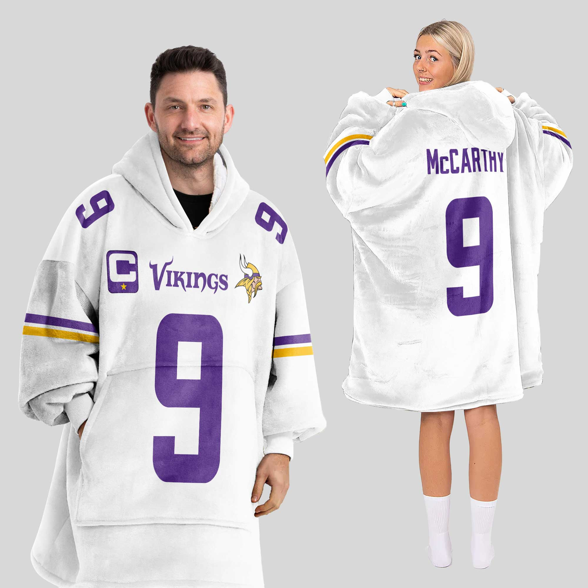 Adult Captain 9 Minnesota Football Unisex Blanket Hoodie